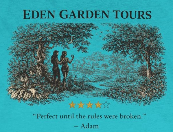 Eden Garden Tours – Women’s Racerback Tank | “Adam’s Review” Graphic