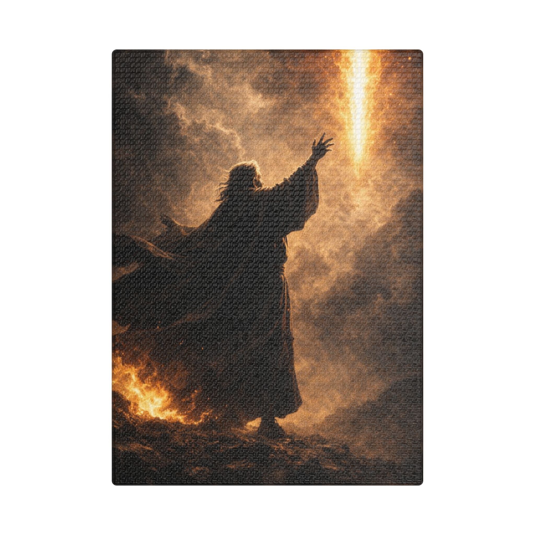 Biblical Moses Canvas Wall Art — 'Parting the Red Sea' Satin Print
