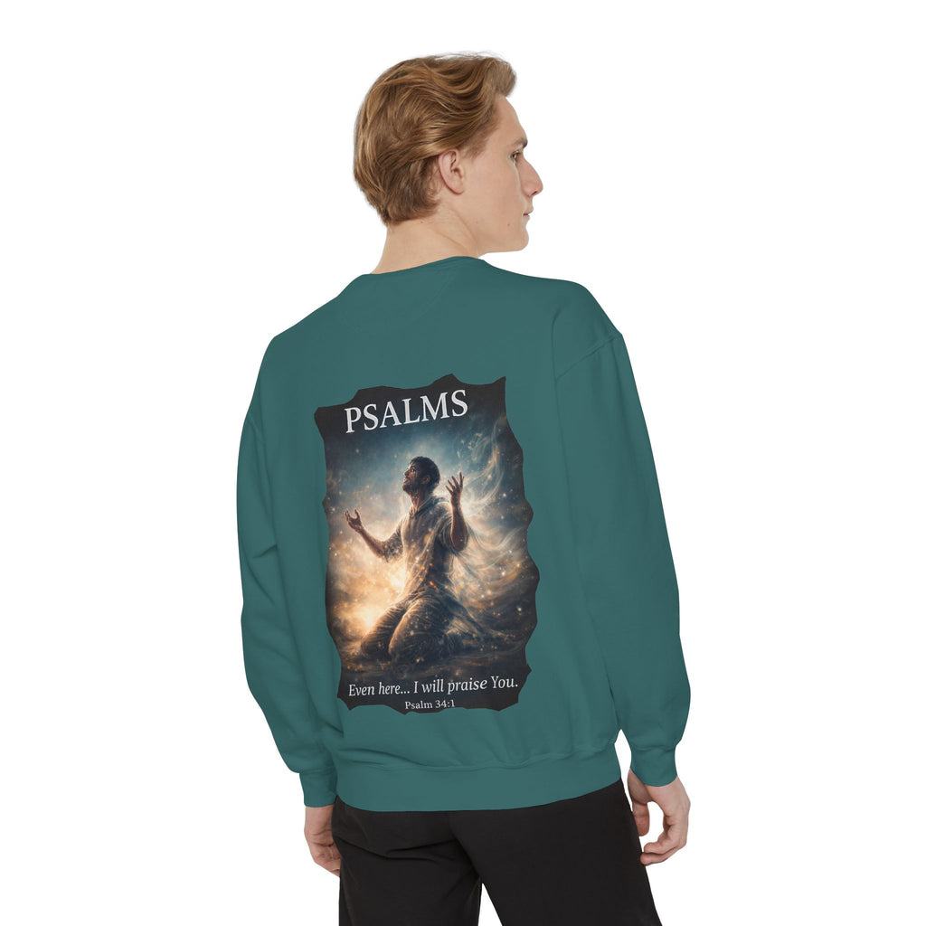 Psalm 34:1 Crewneck Sweatshirt | Inspirational Christian Graphic Sweatshirt | Faith Apparel