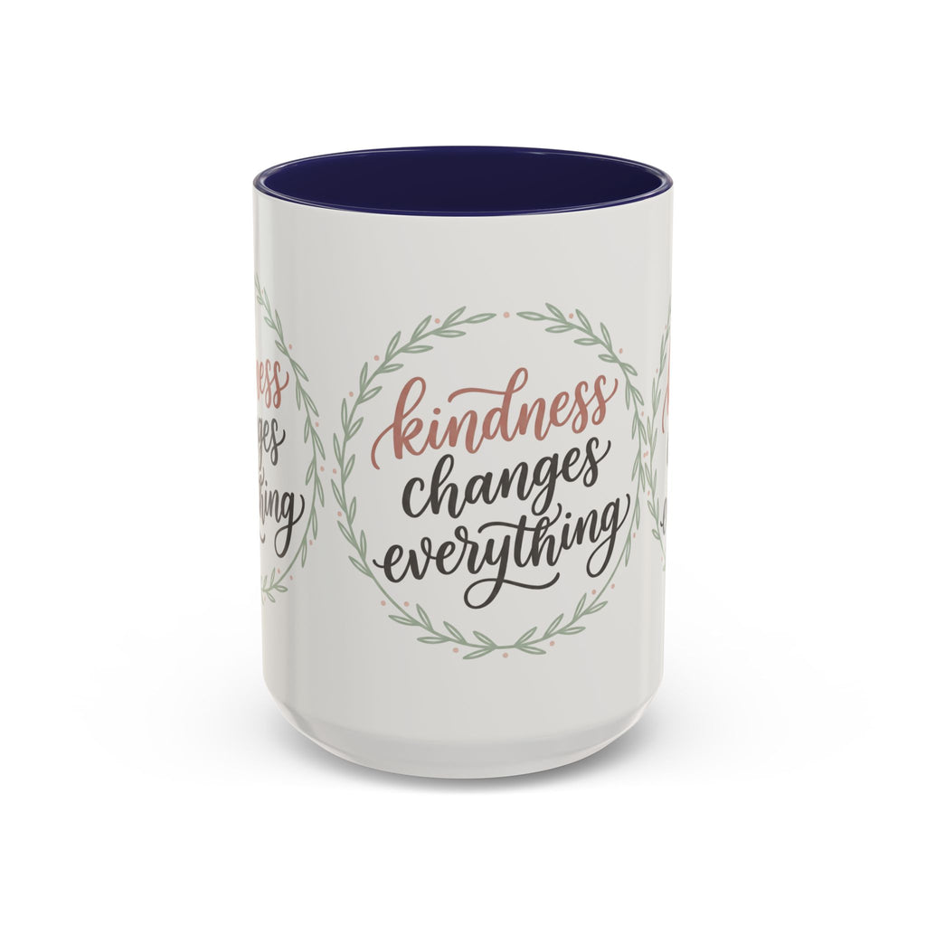 Kindness Changes Everything Accent Coffee Mug | Inspirational Ceramic Mug | Faith Freedom Creations