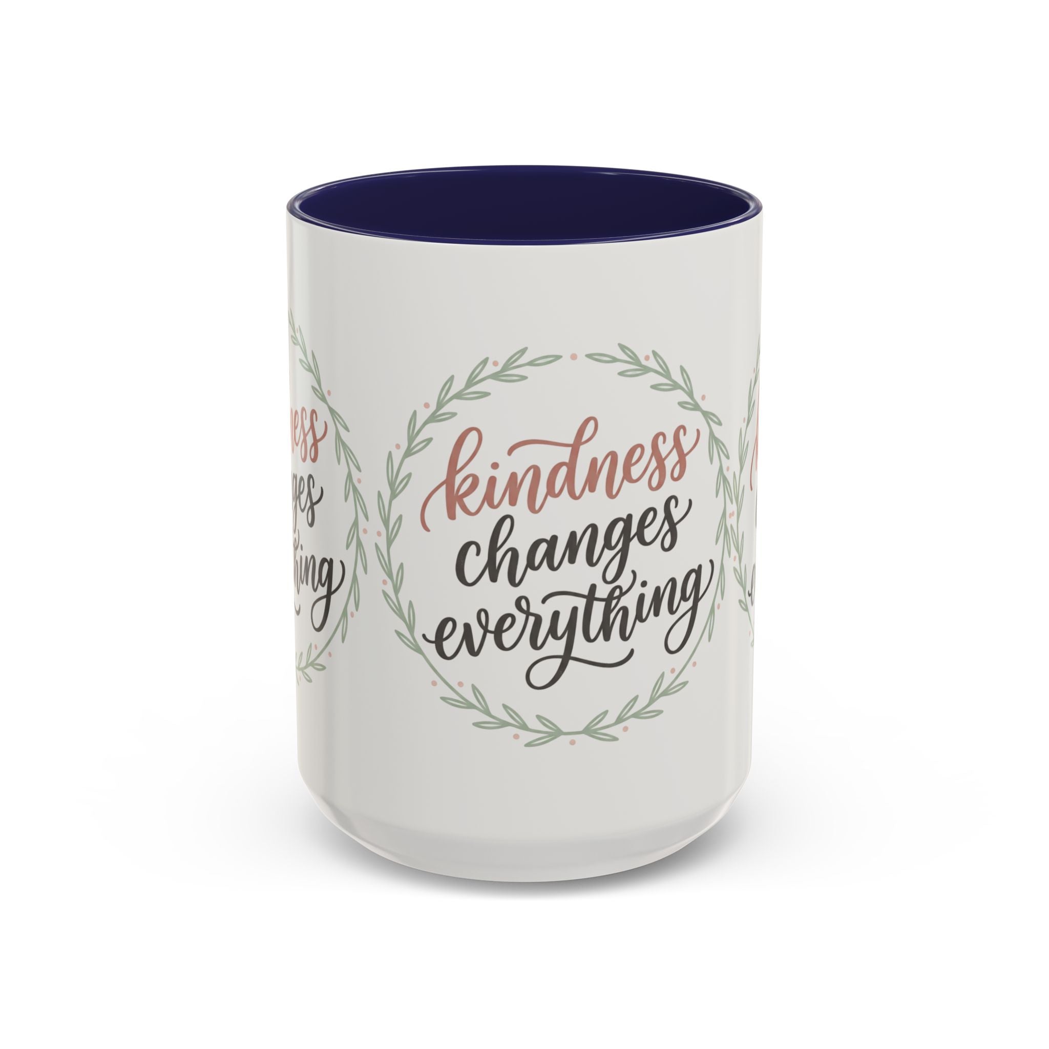 Kindness Changes Everything Accent Coffee Mug | Inspirational Ceramic Mug | Faith Freedom Creations