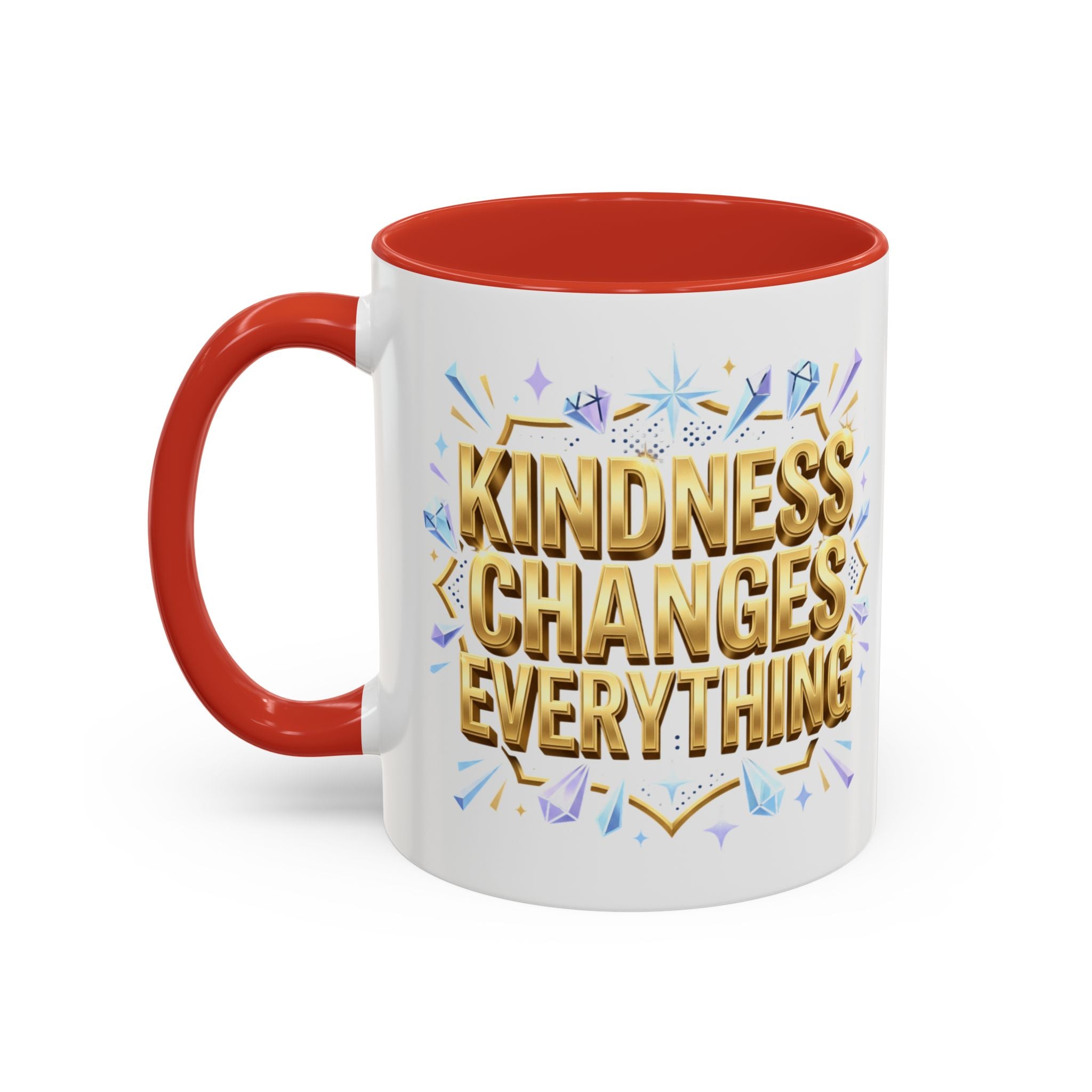 Gold-Kindness Changes Everything Coffee Mug | Inspirational Gold Script Mug | Faith Freedom Creations