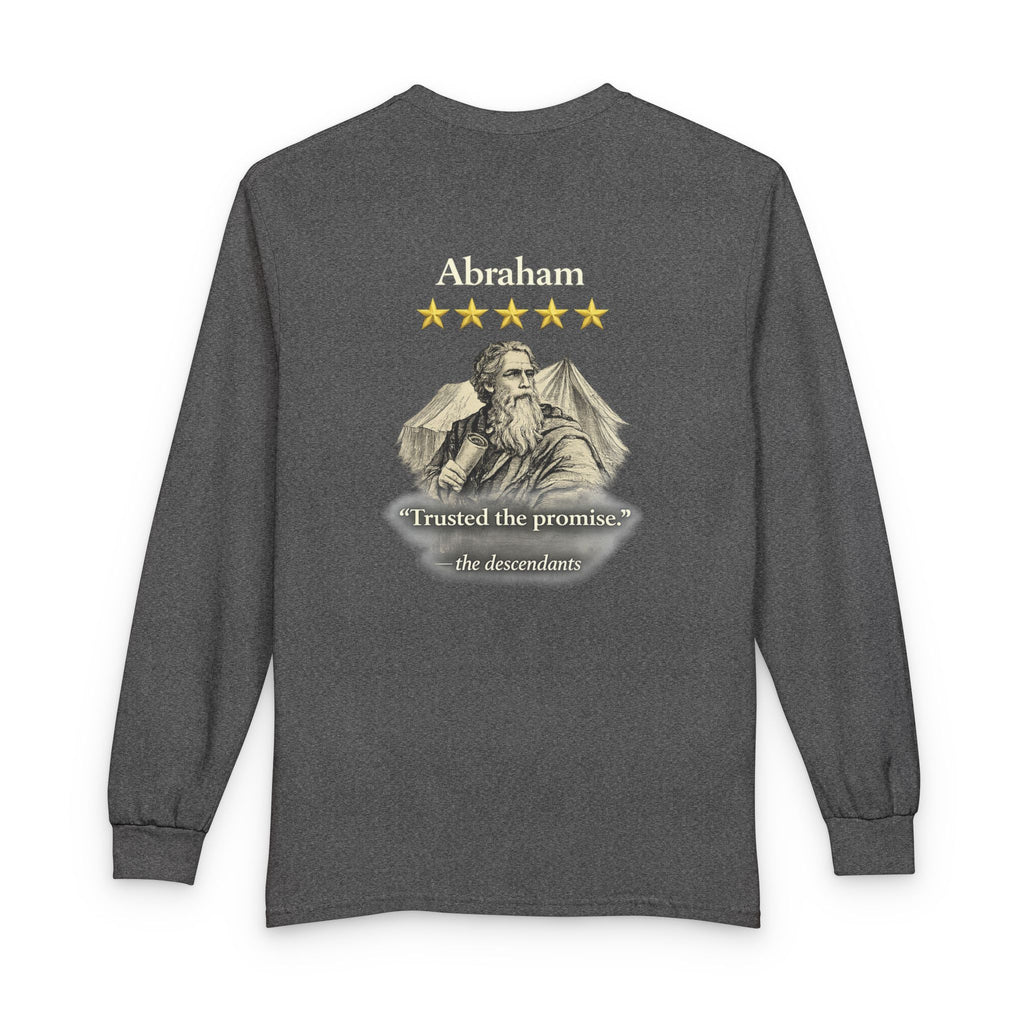 Abraham – Long Sleeve Tee | “Trusted the Promise” Faith Graphic – Five-Star Faith Series