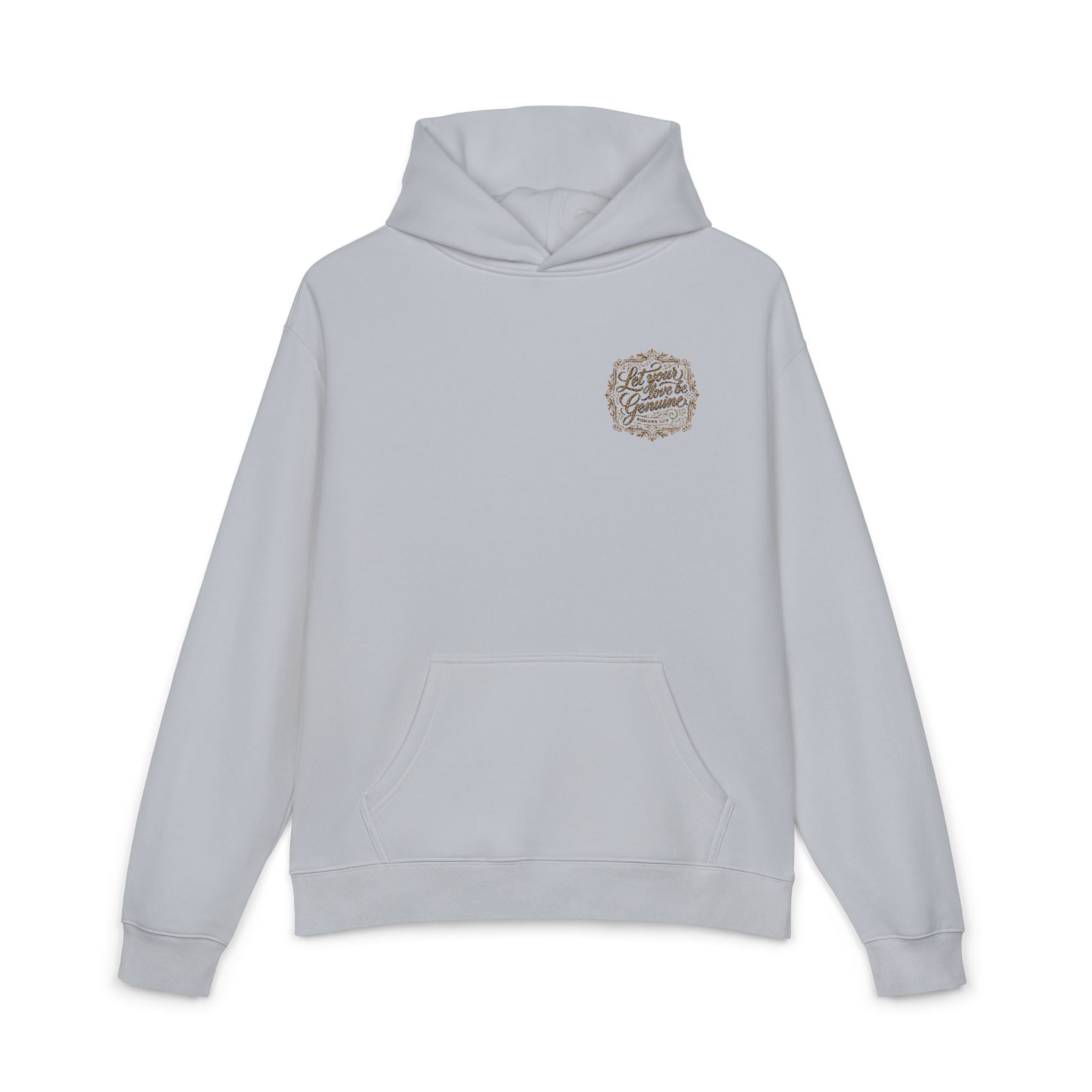 “Let Your Love Be Genuine” Hoodie – Romans 12:9 Christian Pullover | Faith & Freedom Creations