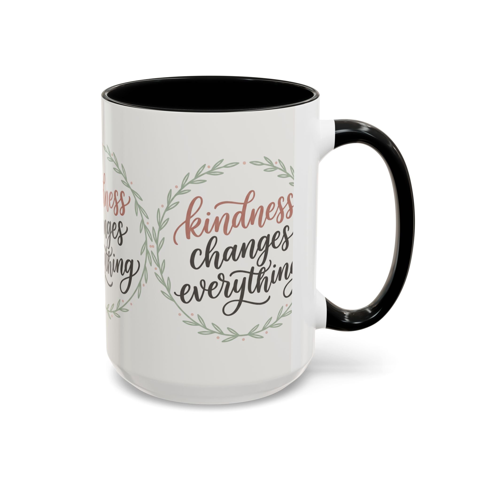 Kindness Changes Everything Accent Coffee Mug | Inspirational Ceramic Mug | Faith Freedom Creations