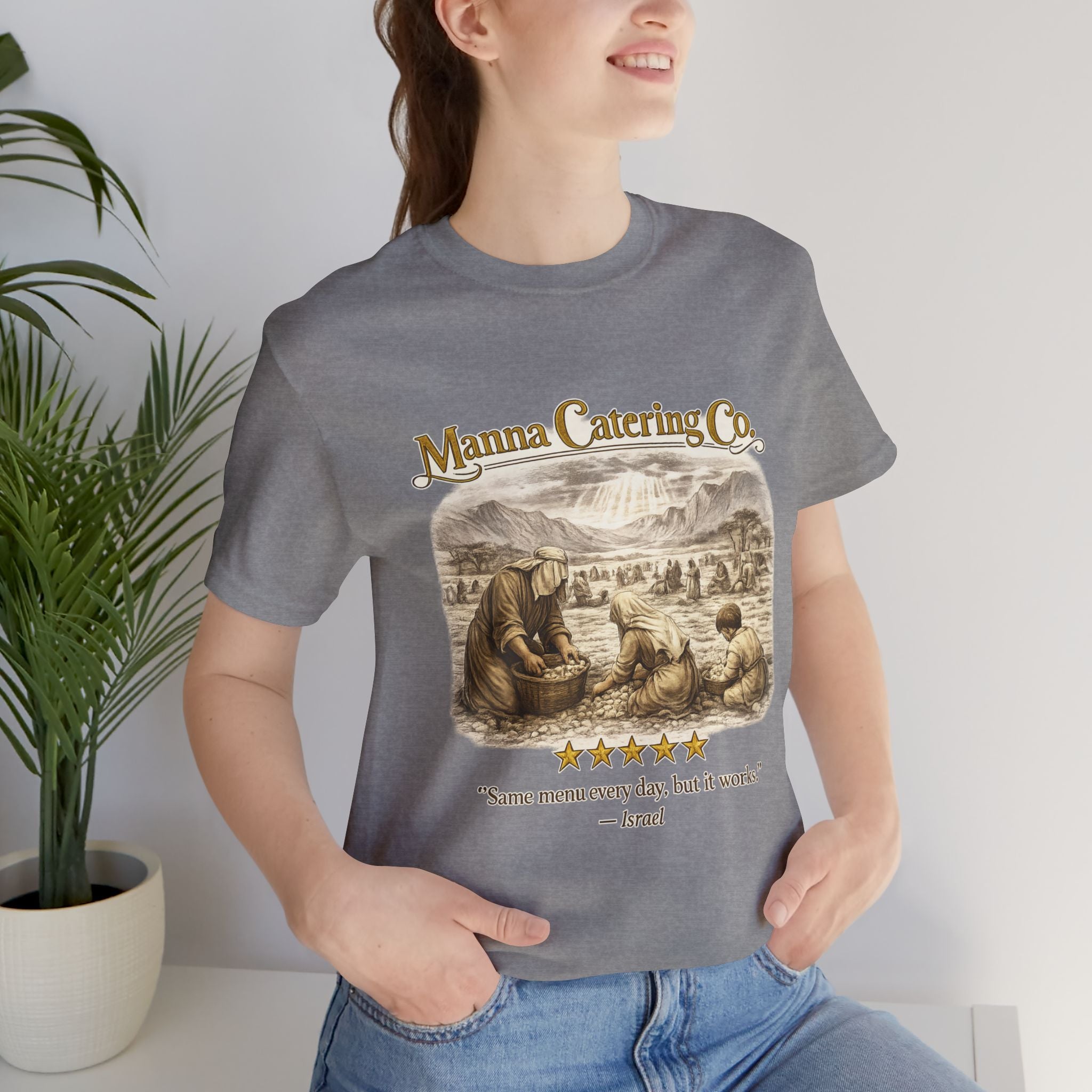 “Same Menu Every Day, But It Works” – Vintage Graphic T-Shirt| Five-Star Faith Series