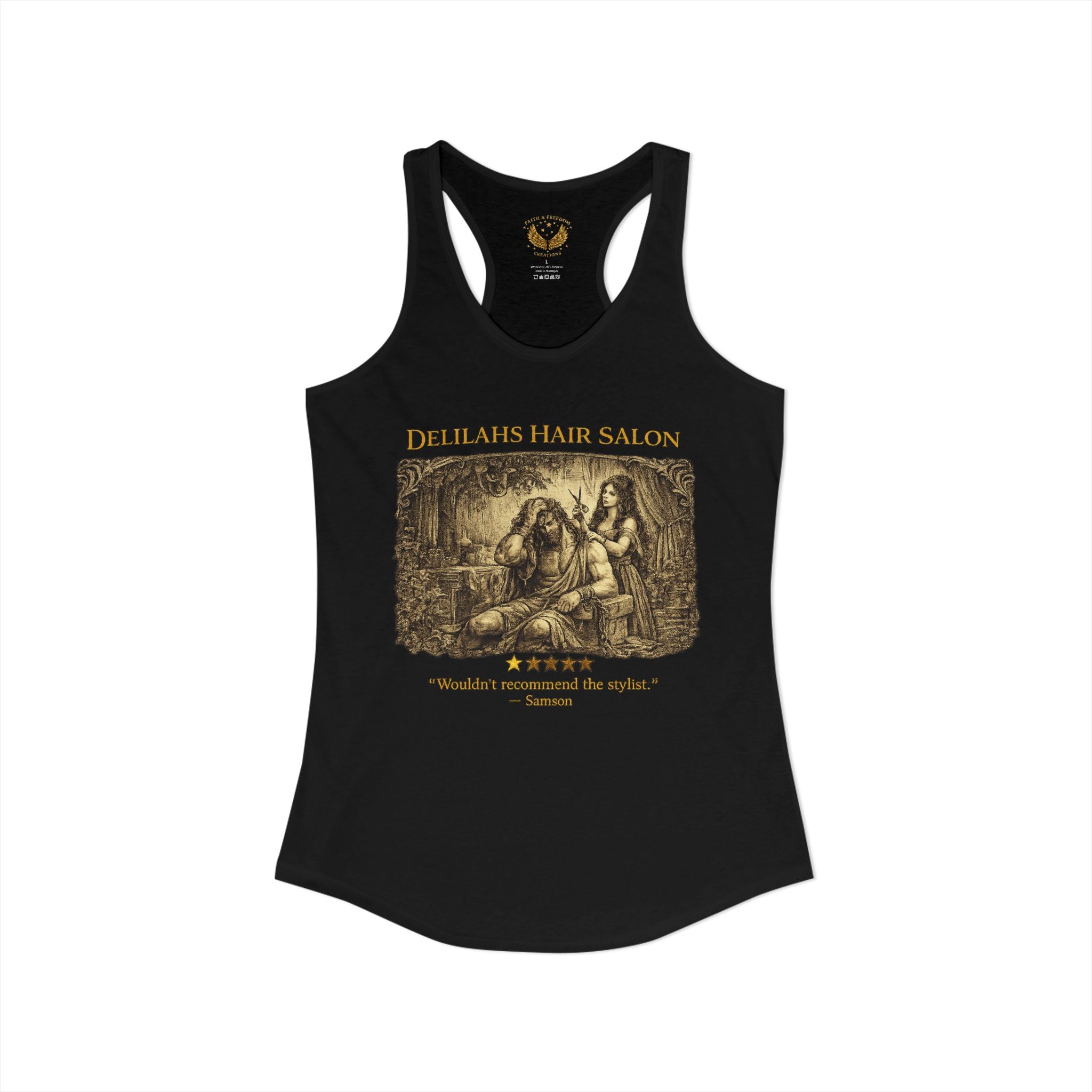 Delilah's Salon Women's Racerback Tank - Five-Star Faith Series