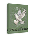 Jesus Is Peace Matte Canvas Wall Art — White Dove Stretched Canvas