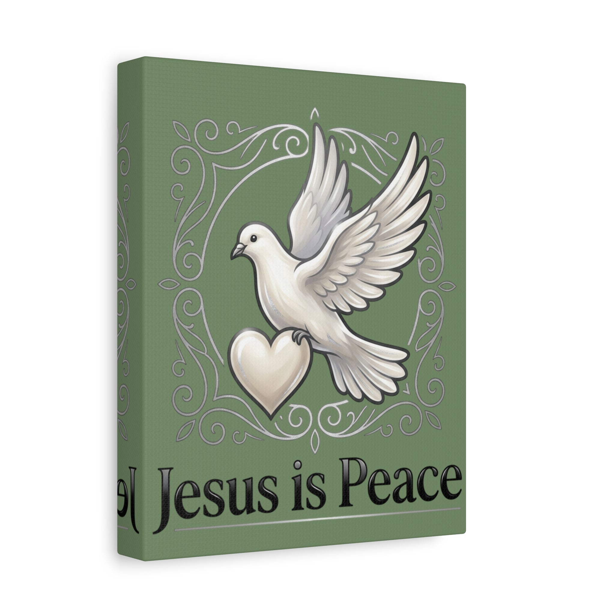 Jesus Is Peace Matte Canvas Wall Art — White Dove Stretched Canvas