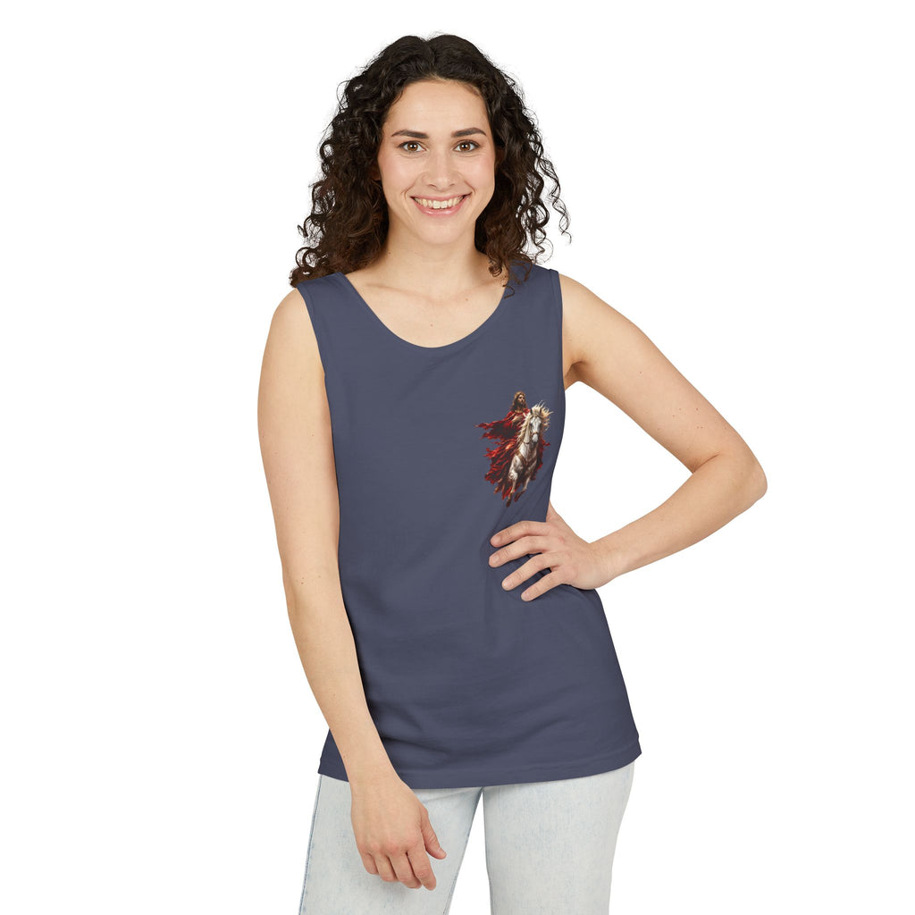 Jesus Second Coming Tank Top | Jesus on White Horse Christian Tank | Inspirational Faith Apparel