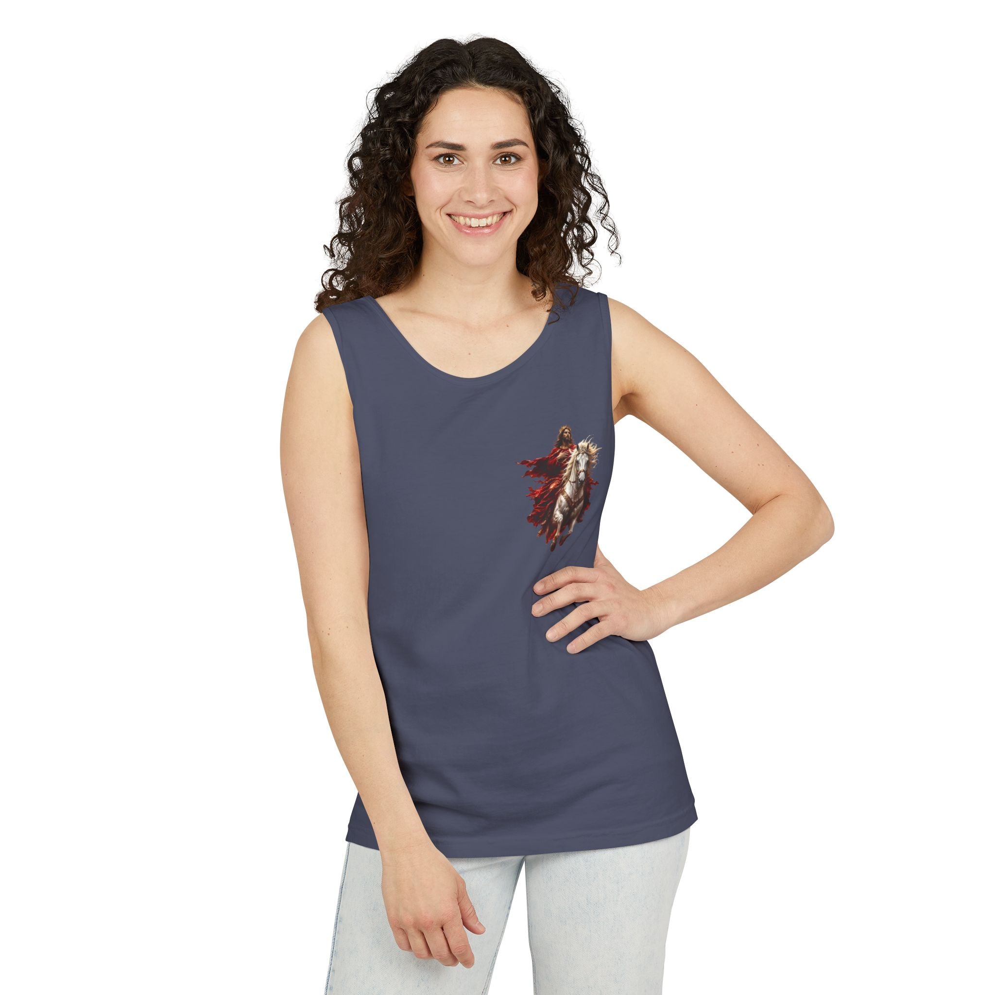 Jesus Second Coming Tank Top | Jesus on White Horse Christian Tank | Inspirational Faith Apparel