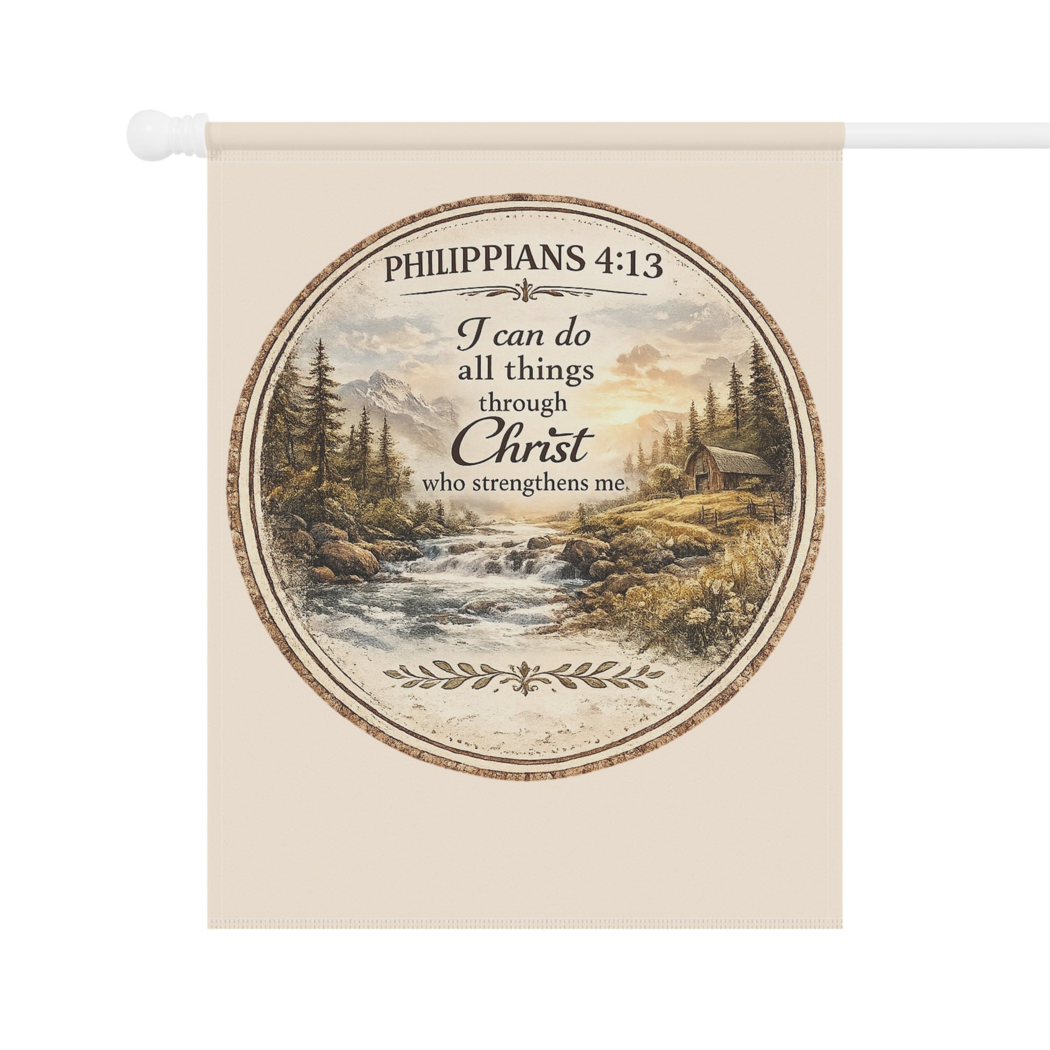 Philippians 4:13 Garden Flag | Christian Faith Yard Banner | Inspirational Outdoor Decor