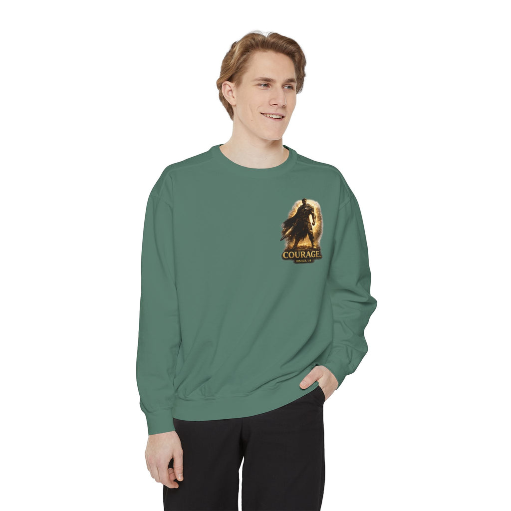 Joshua Courage Sweatshirt | Be Strong and Courageous Christian Crewneck | Inspirational Faith Apparel