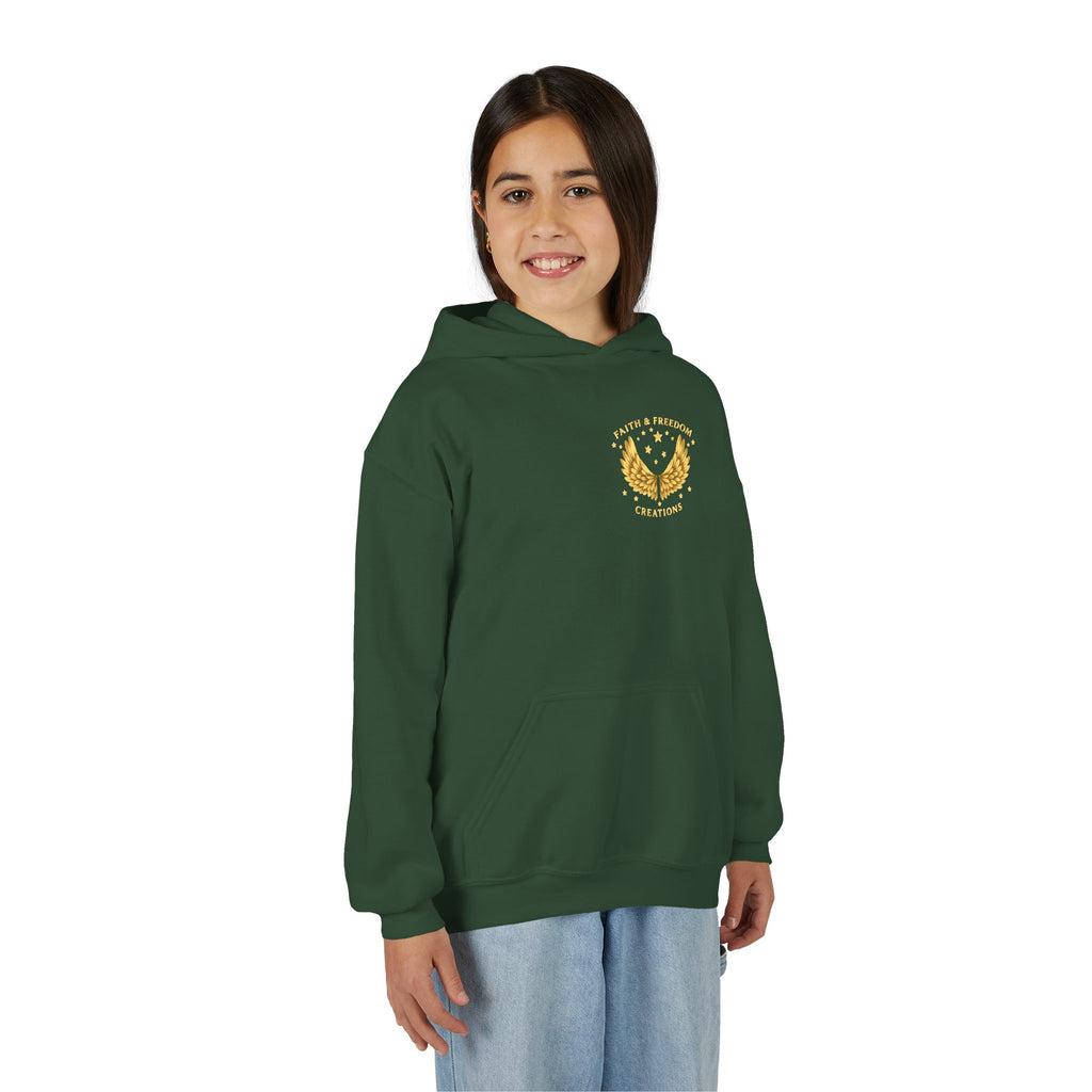 Youth “Be Kind to One Another” Hoodie – Cute Bunny Night Sky Scripture Sweatshirt