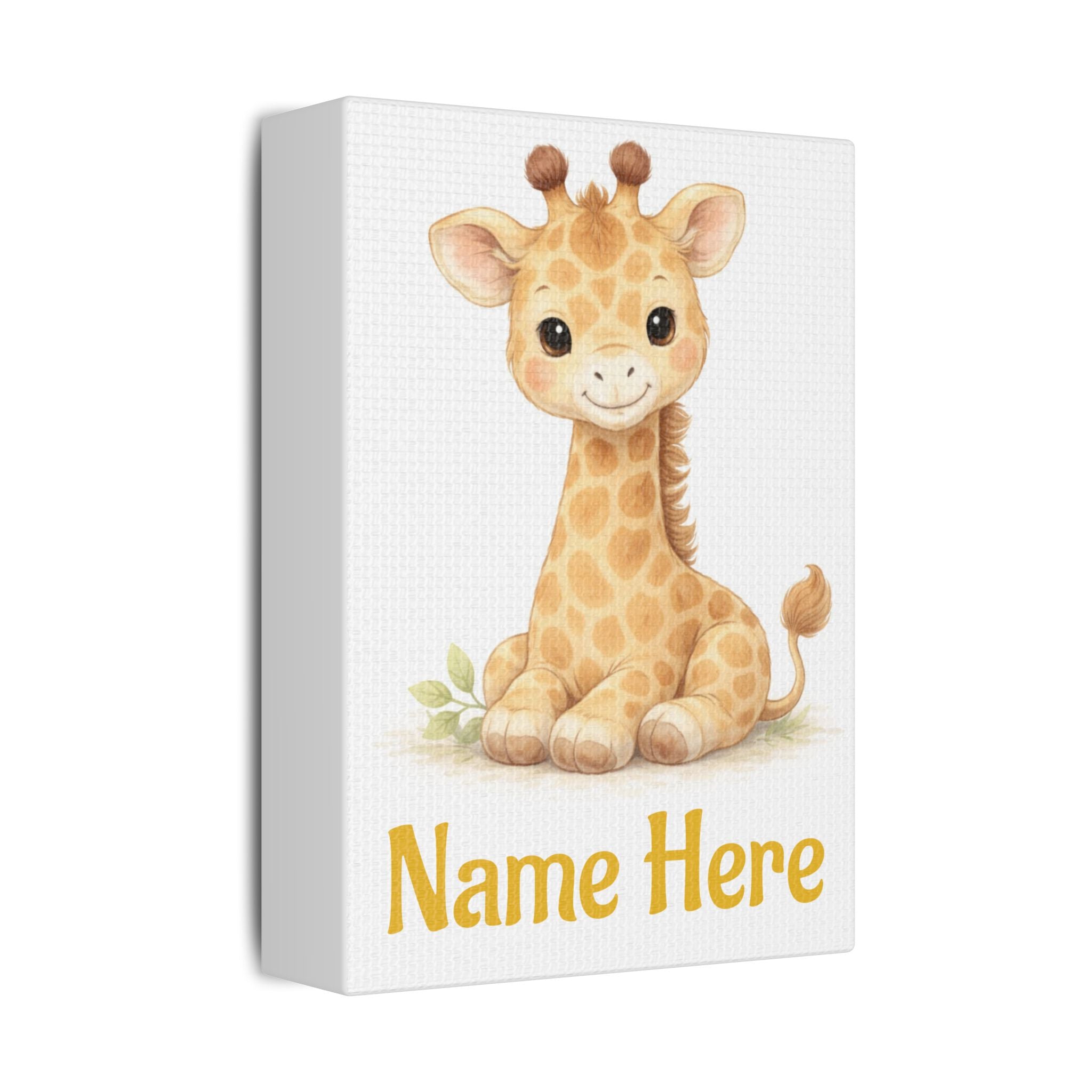 Personalized Giraffe Canvas — Custom Name Nursery Wall Art