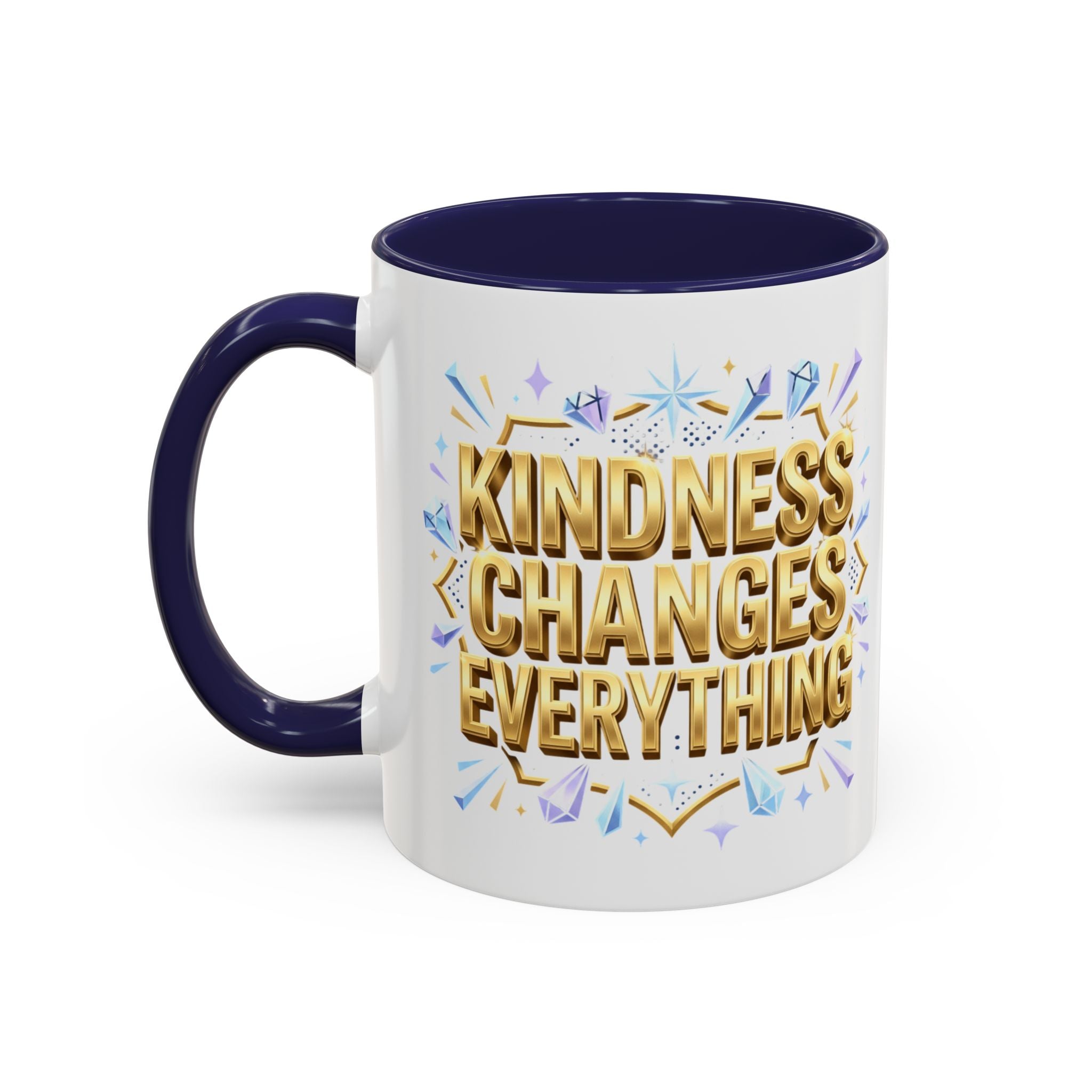 Gold-Kindness Changes Everything Coffee Mug | Inspirational Gold Script Mug | Faith Freedom Creations