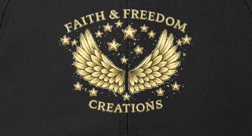 Faith & Freedom – Distressed Cap | Vintage Winged Stars Embroidered Hat