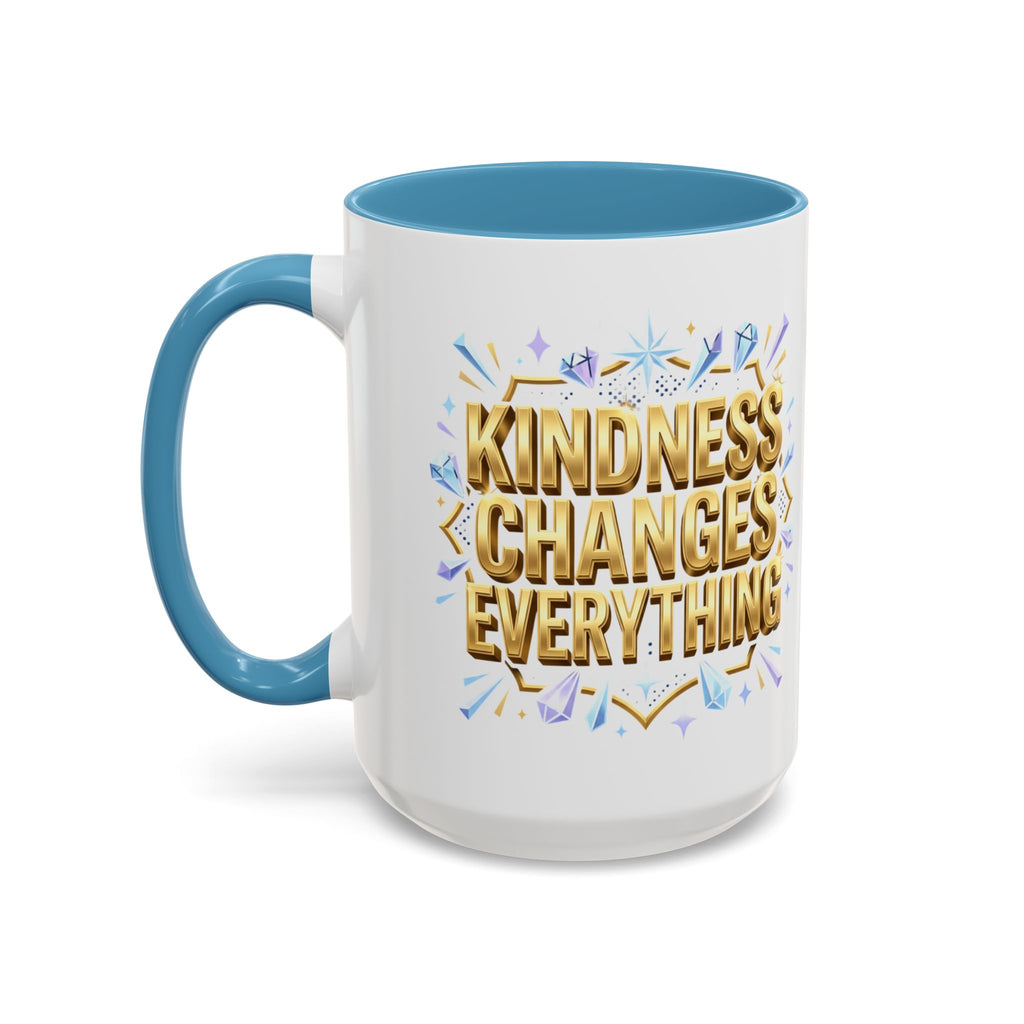 Gold-Kindness Changes Everything Coffee Mug | Inspirational Gold Script Mug | Faith Freedom Creations