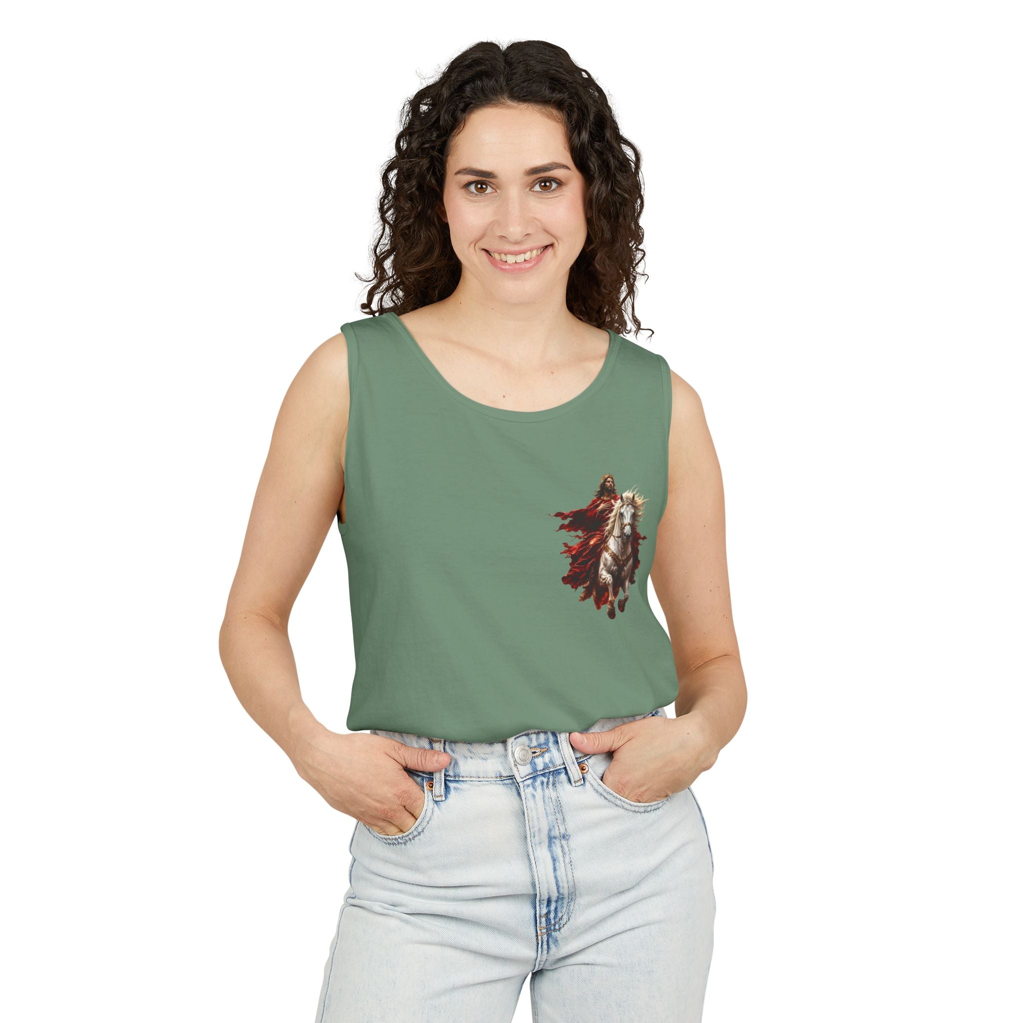 Jesus Second Coming Tank Top | Jesus on White Horse Christian Tank | Inspirational Faith Apparel