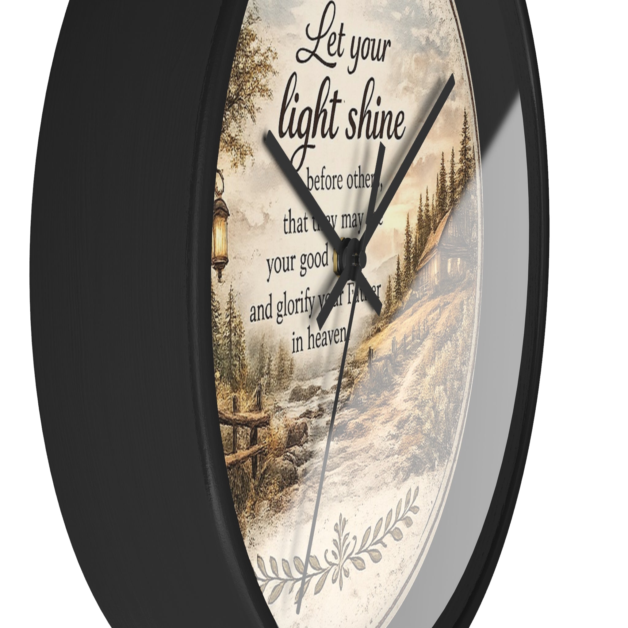 Matthew 5:16 Wall Clock | Let Your Light Shine Christian Clock | Inspirational Faith Home Decor
