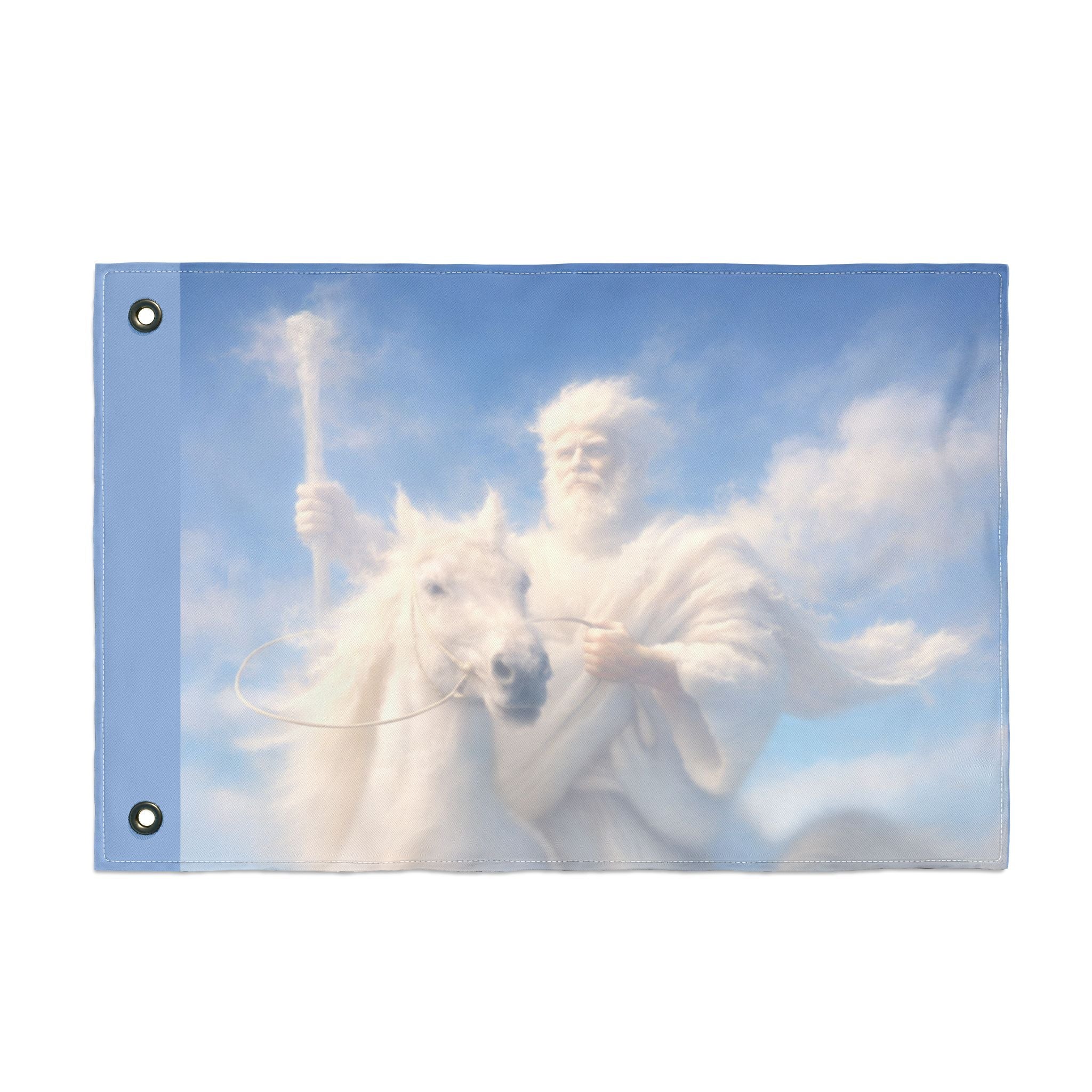 Jesus Riding on the Clouds Flag | Double-Sided Christian Outdoor Flag | Inspirational Faith Banner