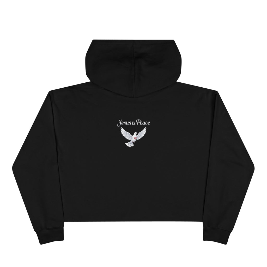 Jesus Is Peace Cropped Hoodie — Dove Faith Graphic