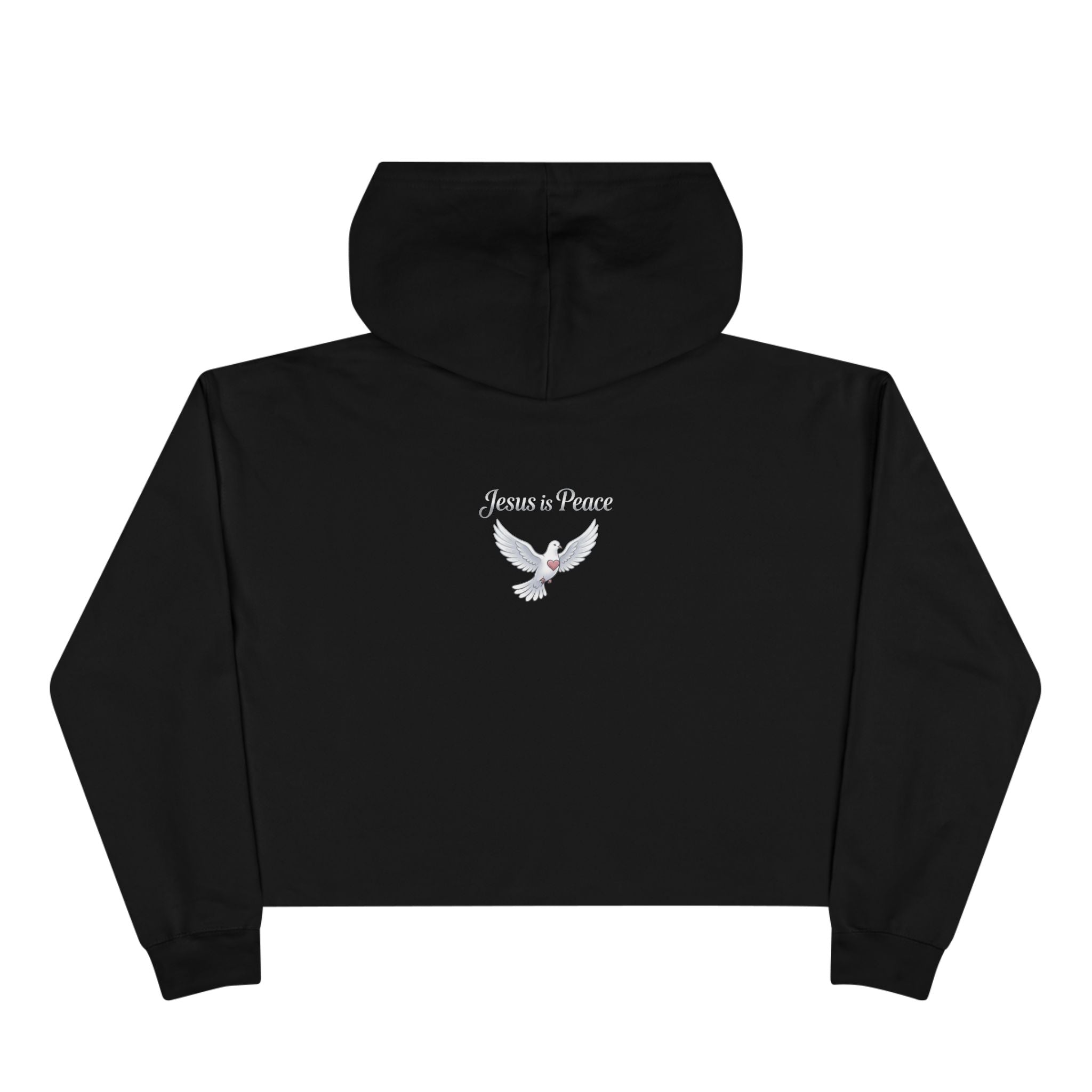 Jesus Is Peace Cropped Hoodie — Dove Faith Graphic