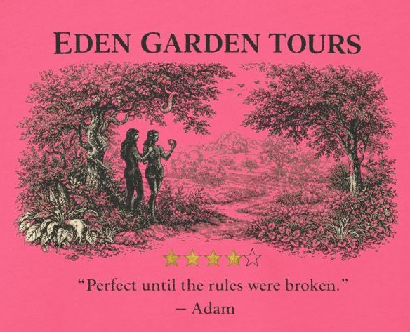 Eden Garden Tours – Women’s Racerback Tank | “Adam’s Review” Graphic