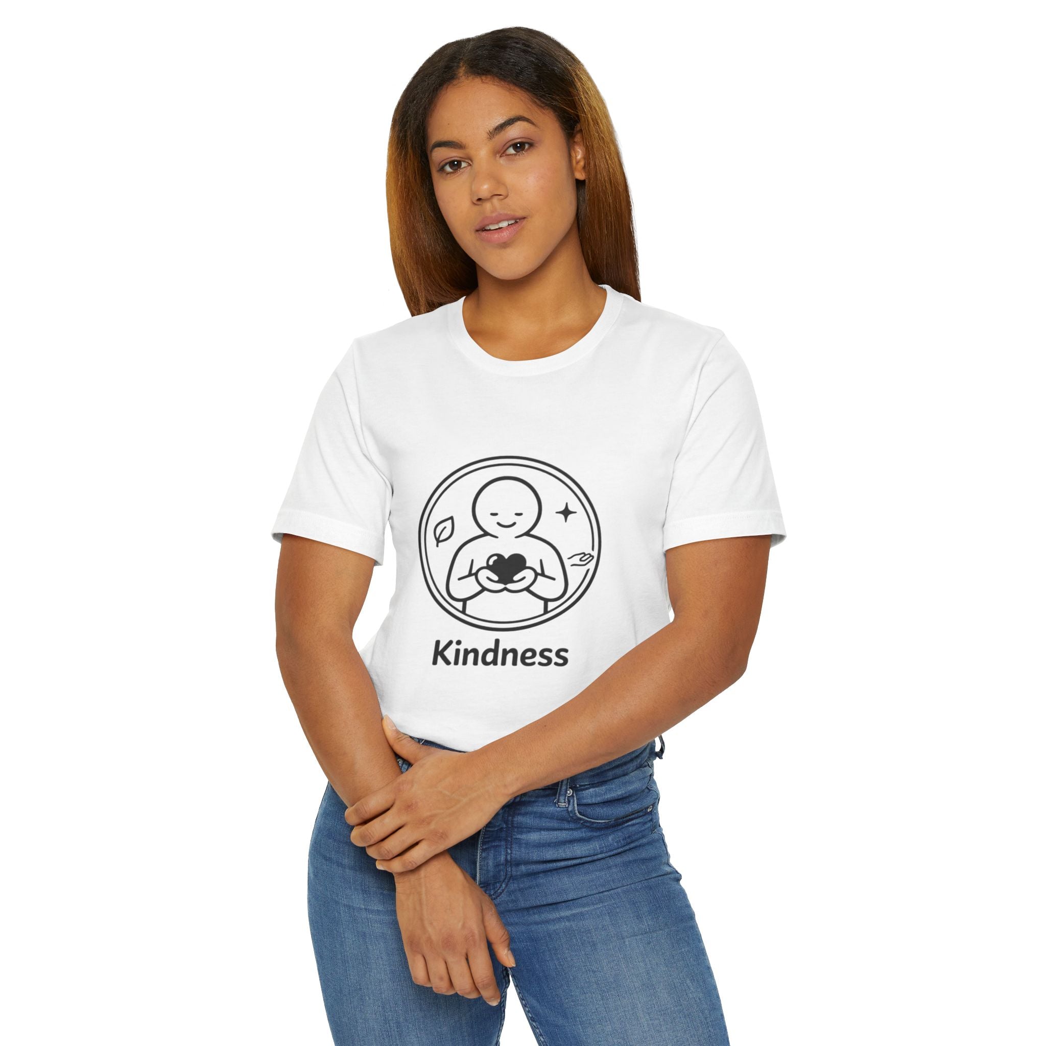 Kindness Minimalist T-Shirt | Inspirational Heart Emblem Tee | Soft Everyday Graphic Shirt