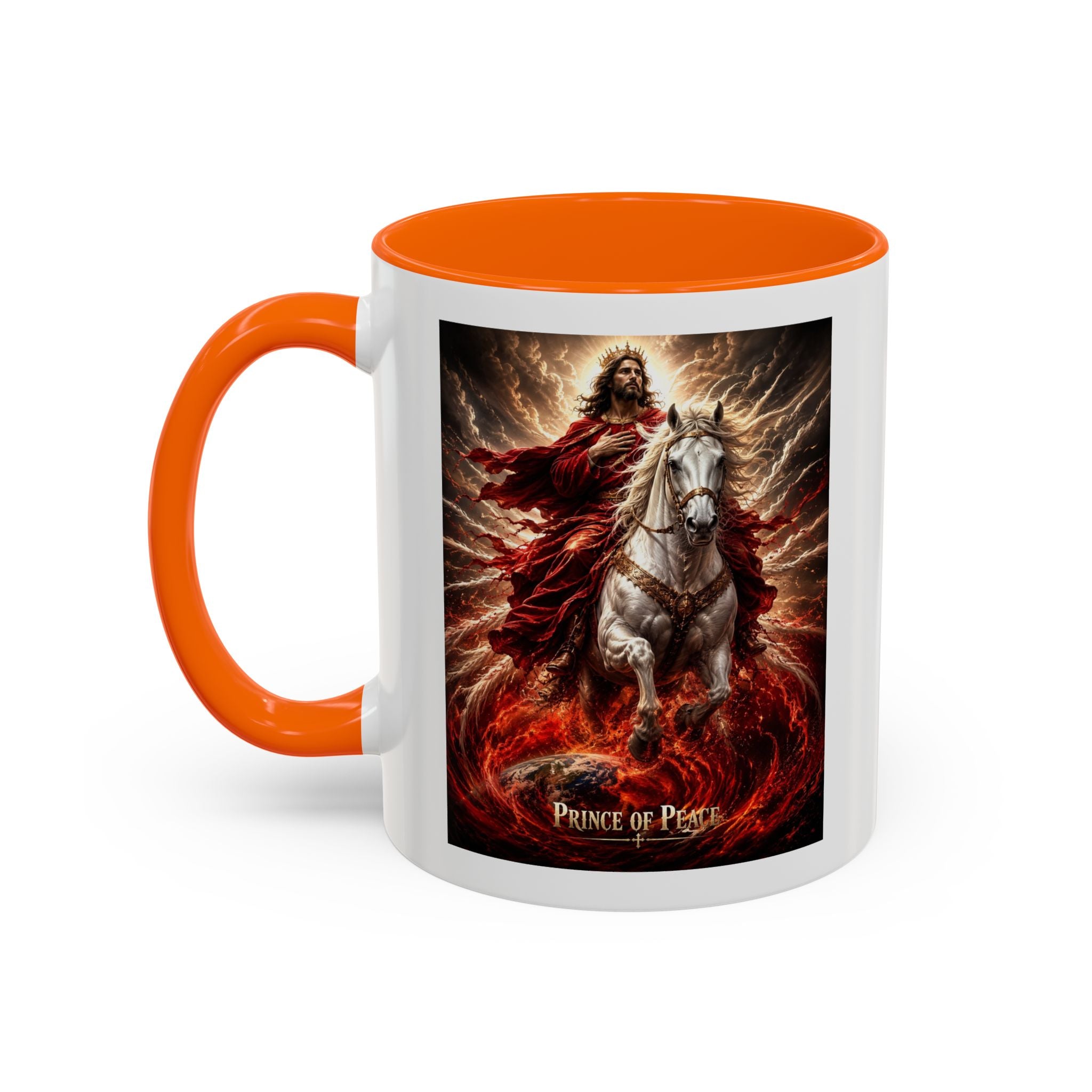 Prince of Peace Coffee Mug | Christian Jesus Rider Accent Mug | Inspirational Faith Gift
