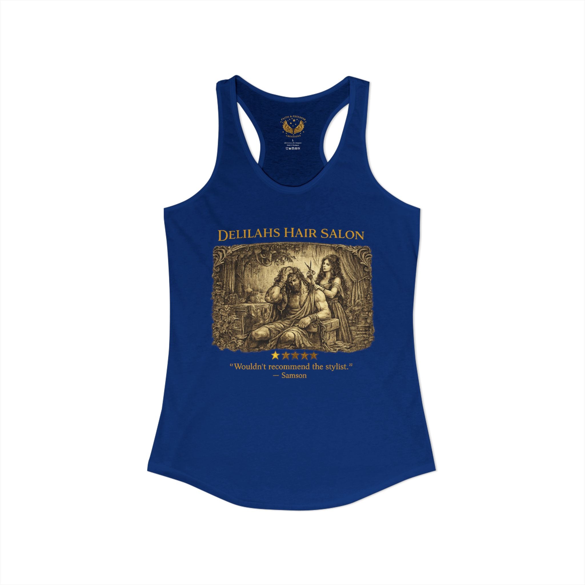 Delilah's Salon Women's Racerback Tank - Five-Star Faith Series