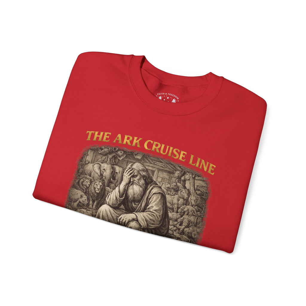 Noah – Crewneck Sweatshirt | “Ark Cruise Liner” Vintage Illustration – Five-Star Faith Series