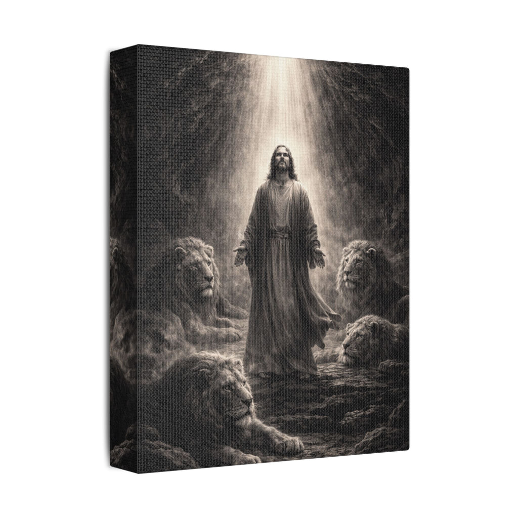 Daniel in the Lions’ Den Canvas — Biblical Wall Art | Christian Scripture Canvas