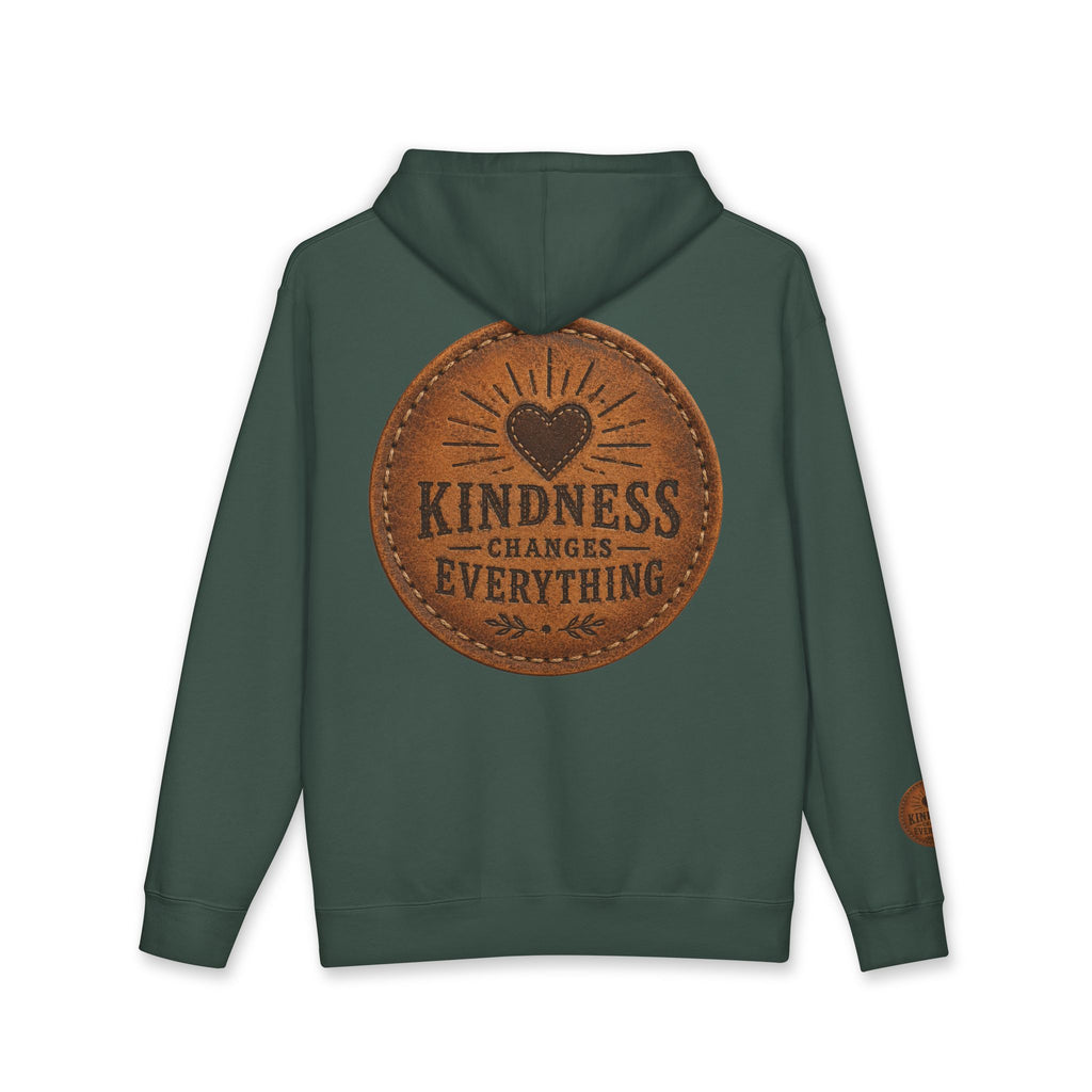 Kindness Changes Everything Hoodie — Inspirational Heart Patch Design