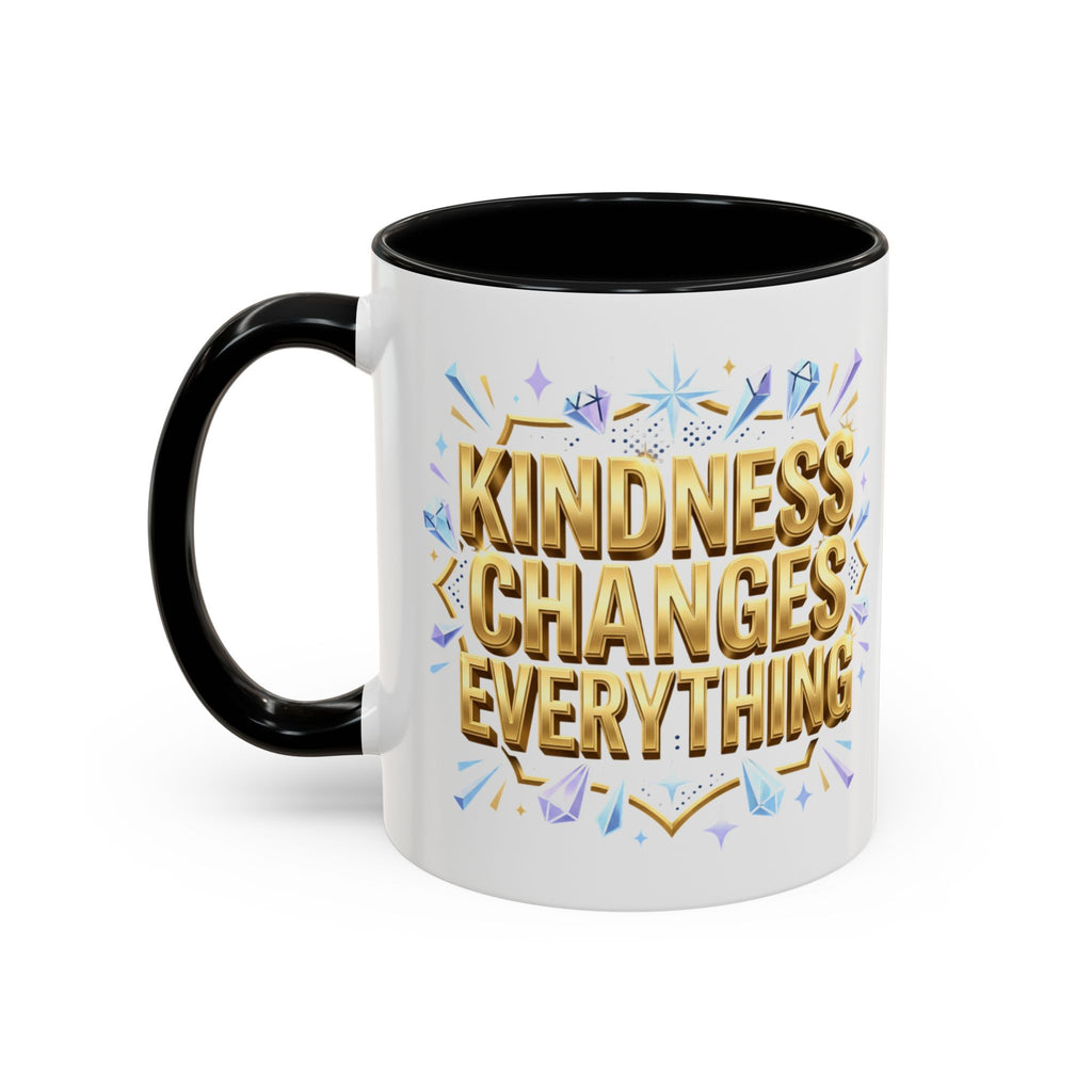 Gold-Kindness Changes Everything Coffee Mug | Inspirational Gold Script Mug | Faith Freedom Creations