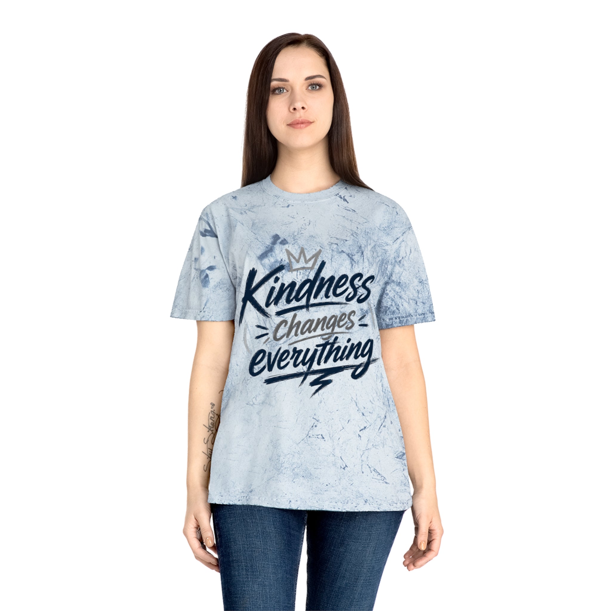 Kindness Changes Everything Tie-Dye T-Shirt – Inspirational Color Blast Graphic Tee