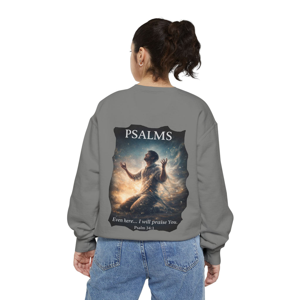 Psalm 34:1 Crewneck Sweatshirt | Inspirational Christian Graphic Sweatshirt | Faith Apparel