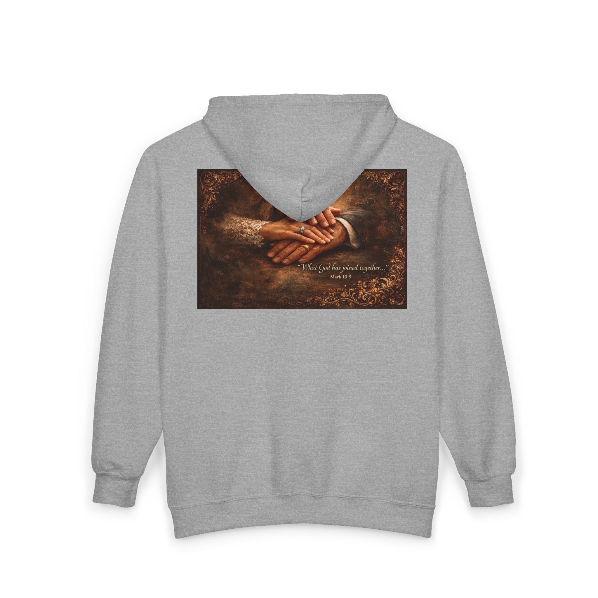 Hold My Hand and Together – Inspirational Prayer Hands Zip Hoodie | Faith Inspired Christian Hoodie