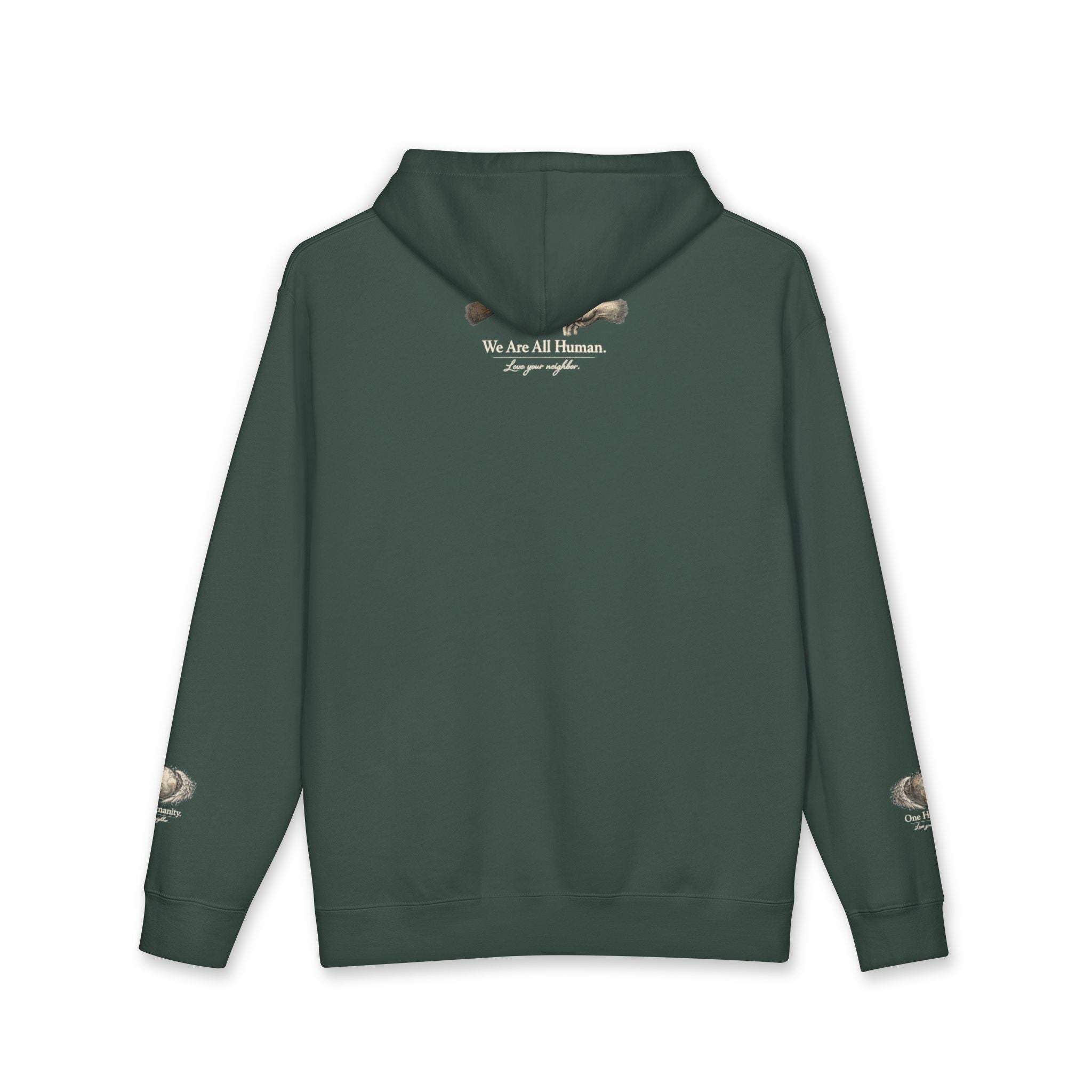 “One Humanity” Hoodie – “Love Your Neighbor” Earth & Wings Graphic Sweatshirt