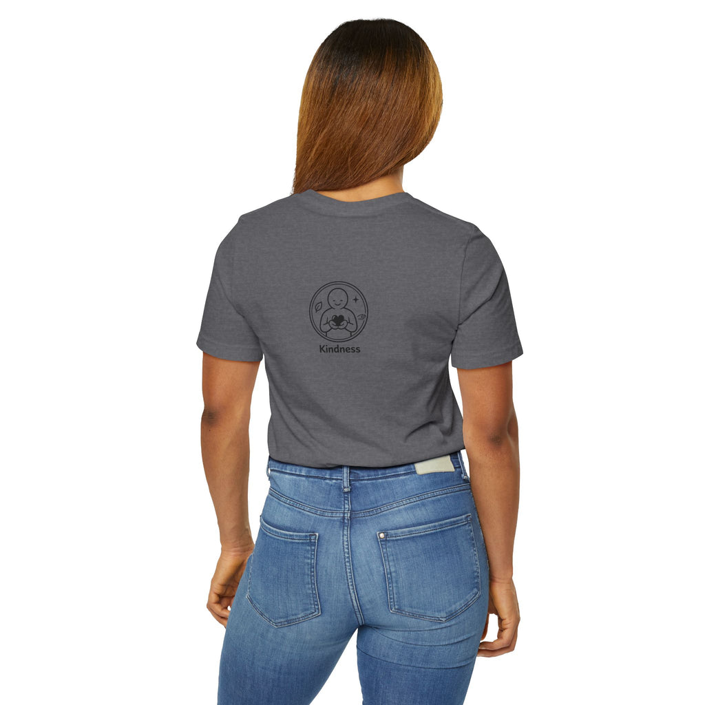 Kindness Minimalist T-Shirt | Inspirational Heart Emblem Tee | Soft Everyday Graphic Shirt