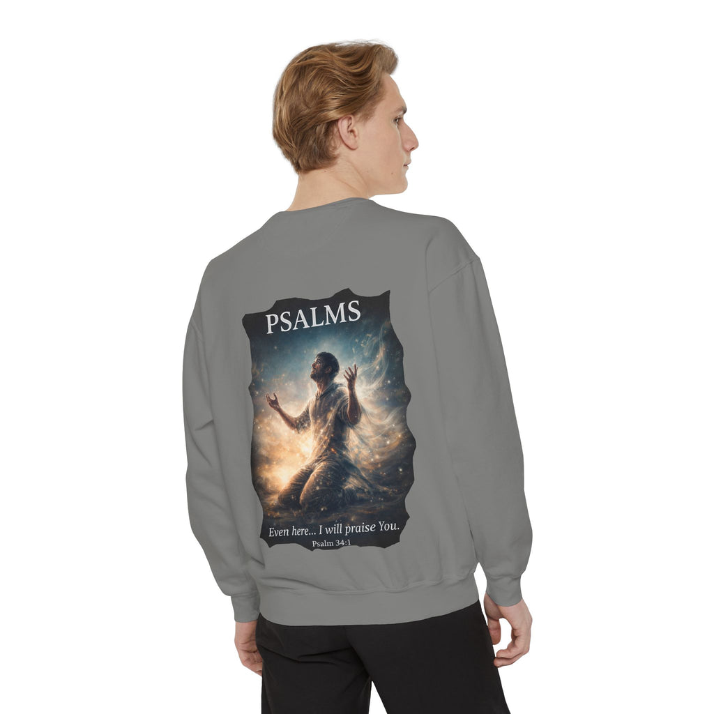 Psalm 34:1 Crewneck Sweatshirt | Inspirational Christian Graphic Sweatshirt | Faith Apparel