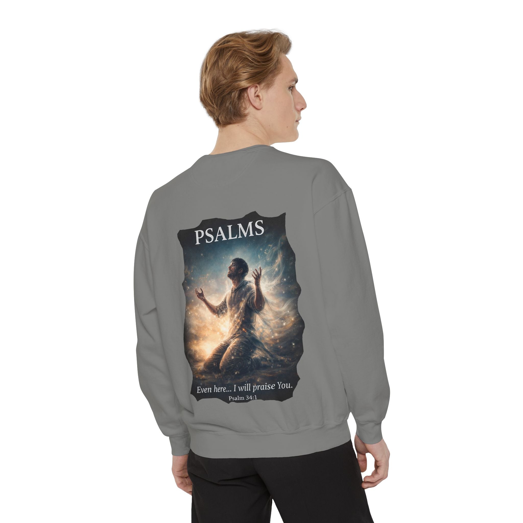 Psalm 34:1 Crewneck Sweatshirt | Inspirational Christian Graphic Sweatshirt | Faith Apparel