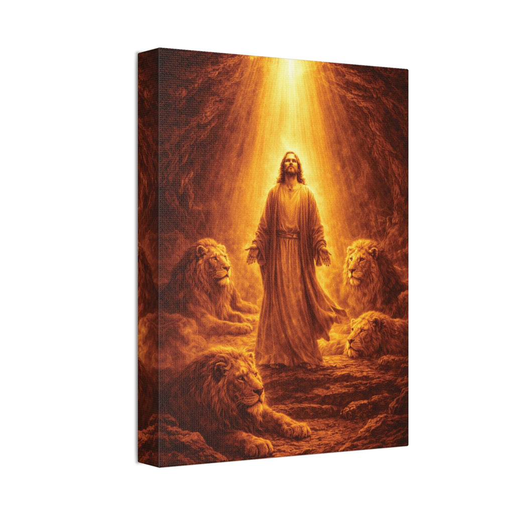 Lion of Judah – Daniel and the Lions Canvas Print | Christian Wall Art of Faith and Courage