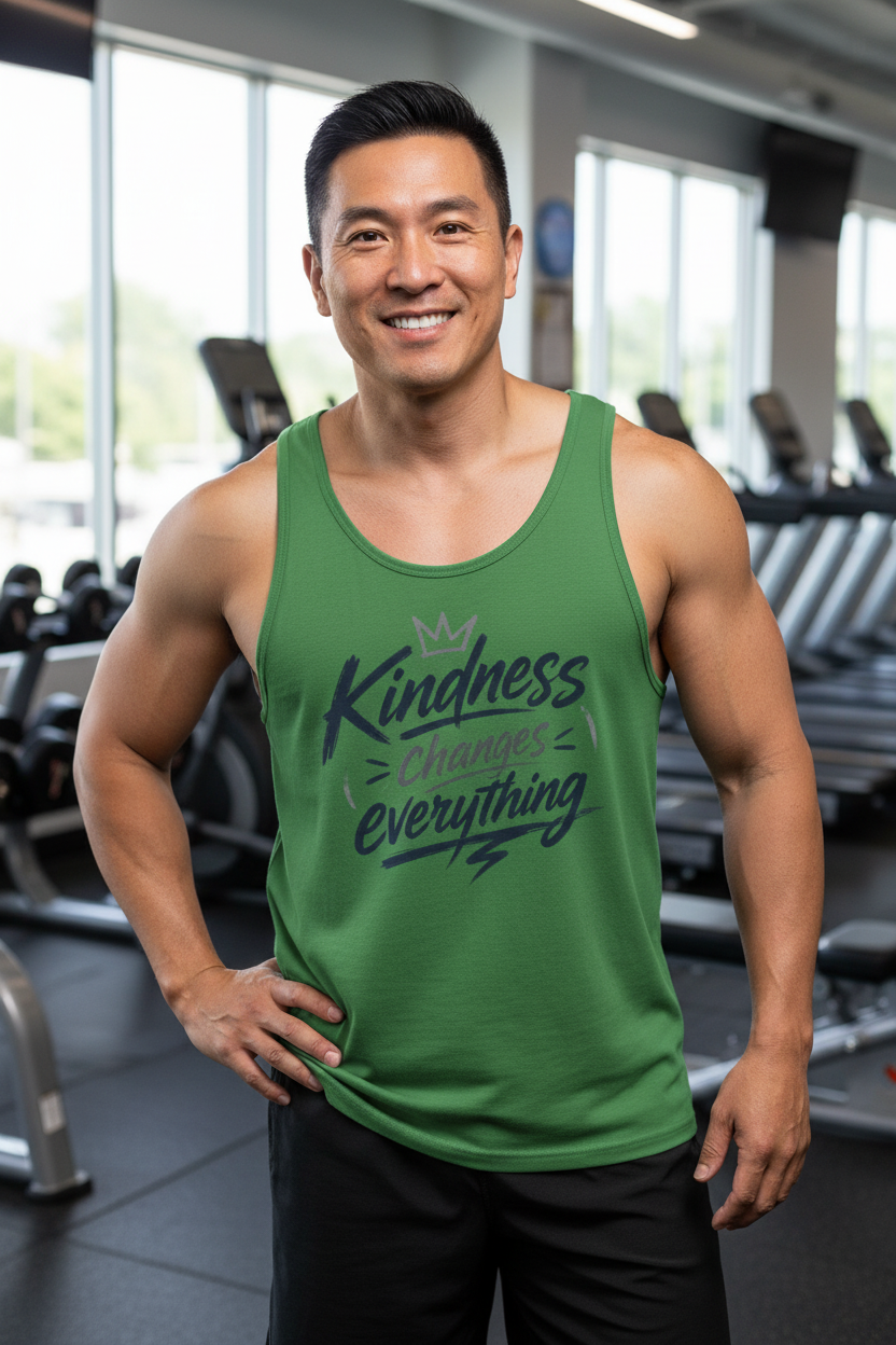 Men’s Kindness Changes Everything Tank Top – Inspirational Graphic Jersey Tank