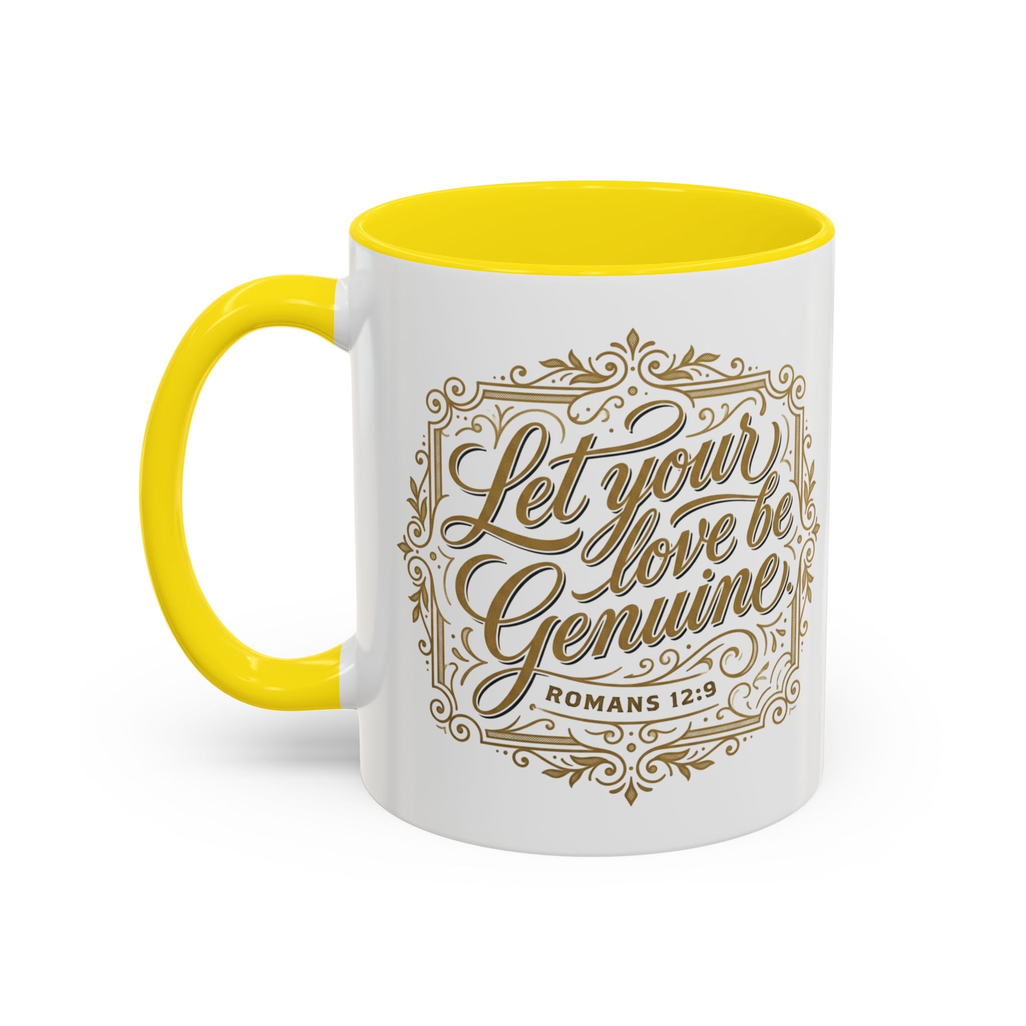 Let Your Love Be Genuine Coffee Mug | Romans 12:9 Christian Mug | Inspirational Faith Gift