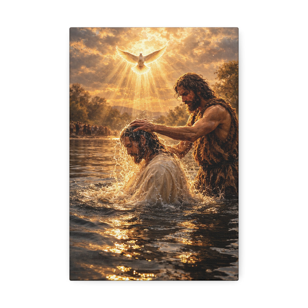 Baptism of Jesus - Stretched Canvas Print with Holy Spirit Dove