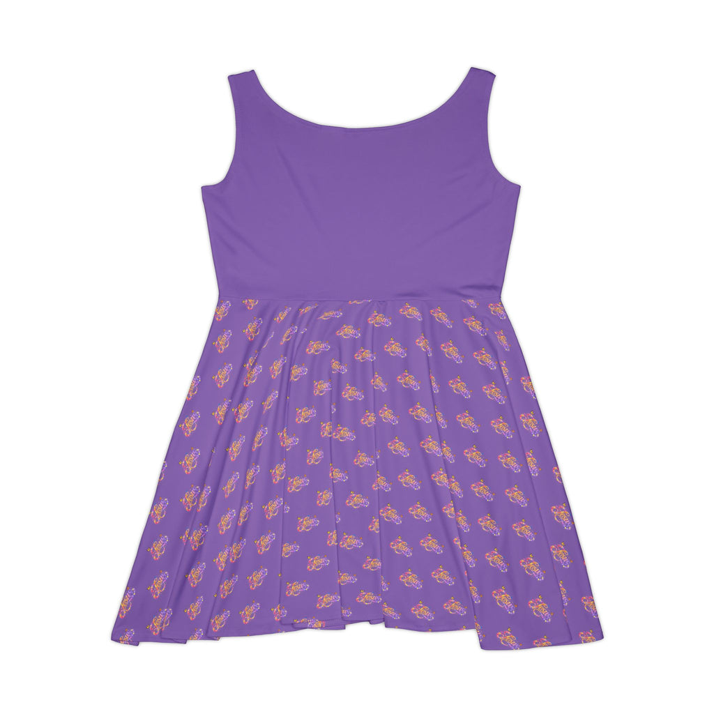 Purple Floral Jesus Thank You Skater Dress – Christian Faith Dress | Elegant Church & Easter Outfit