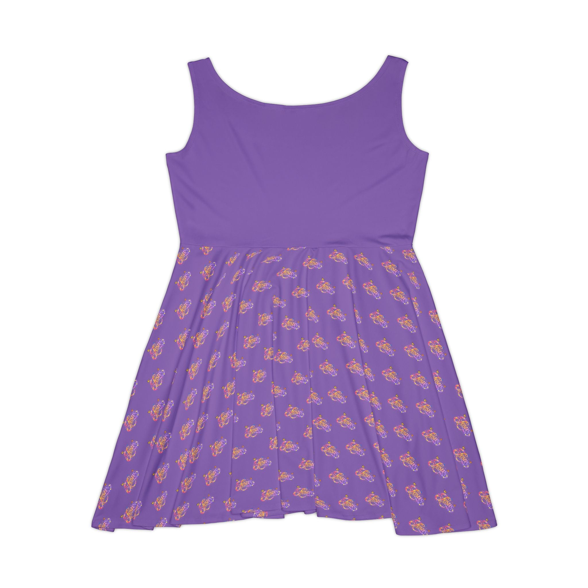 Purple Floral Jesus Thank You Skater Dress – Christian Faith Dress | Elegant Church & Easter Outfit