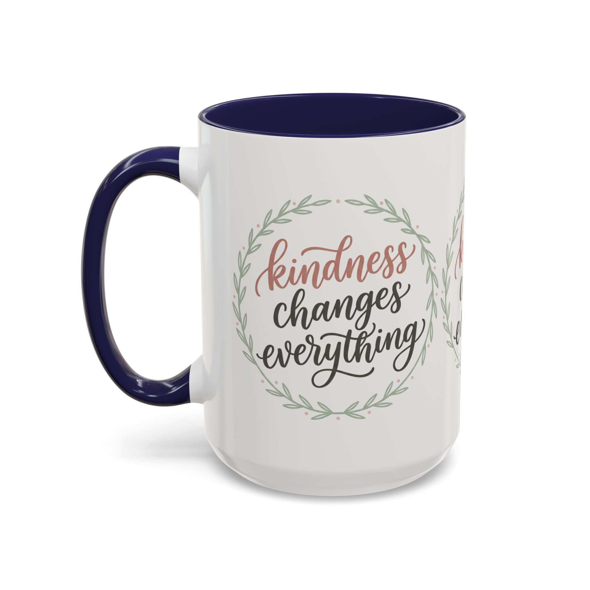Kindness Changes Everything Accent Coffee Mug | Inspirational Ceramic Mug | Faith Freedom Creations
