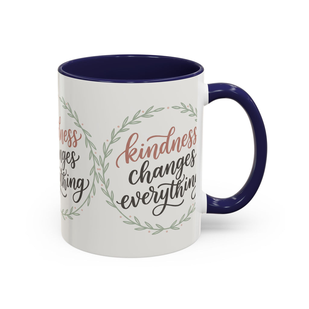 Kindness Changes Everything Accent Coffee Mug | Inspirational Ceramic Mug | Faith Freedom Creations